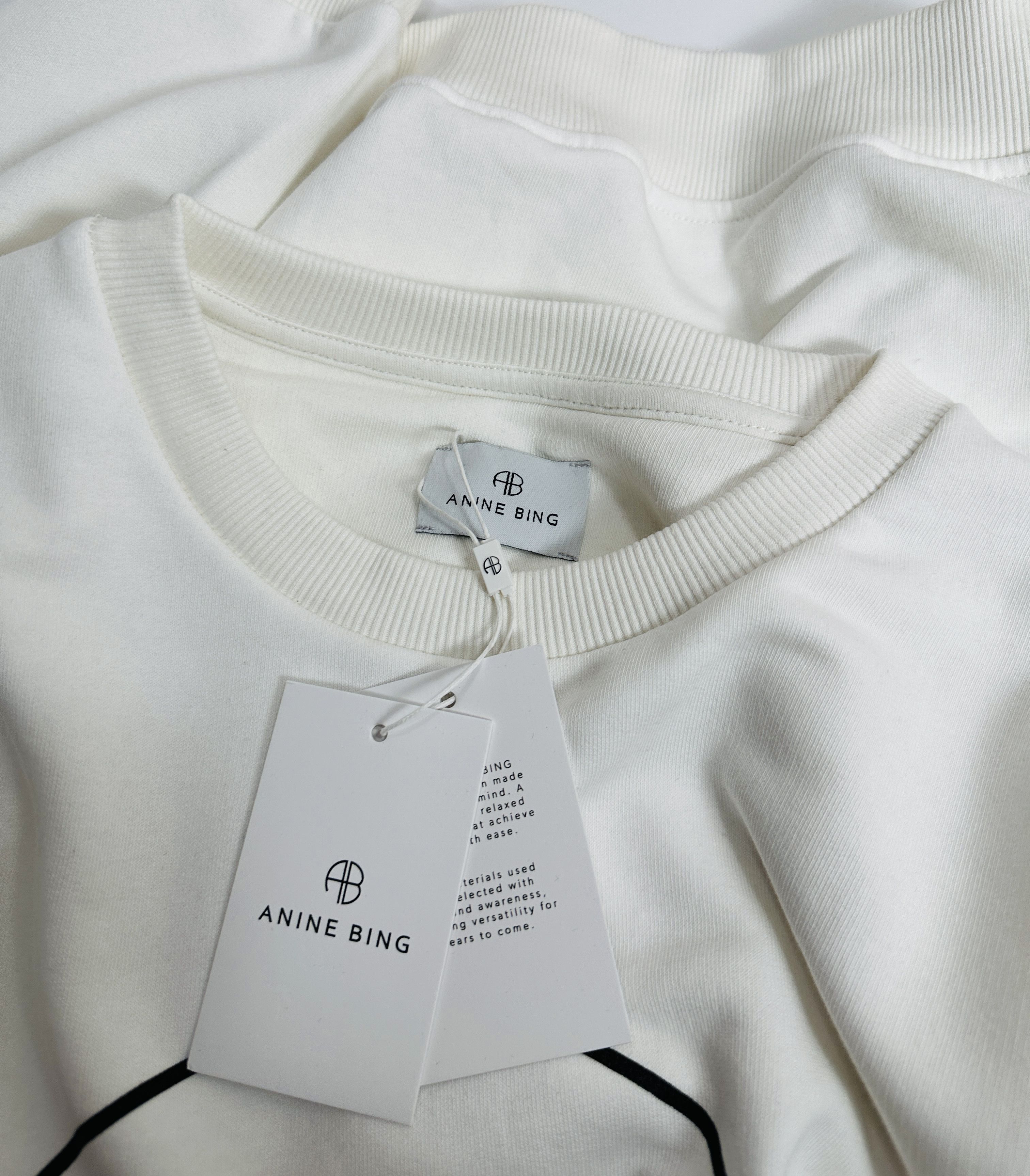 Anine Bing Cute Smile Logo White Sweatshirt Size L / US 10 / IT 46 - 6 Thumbnail