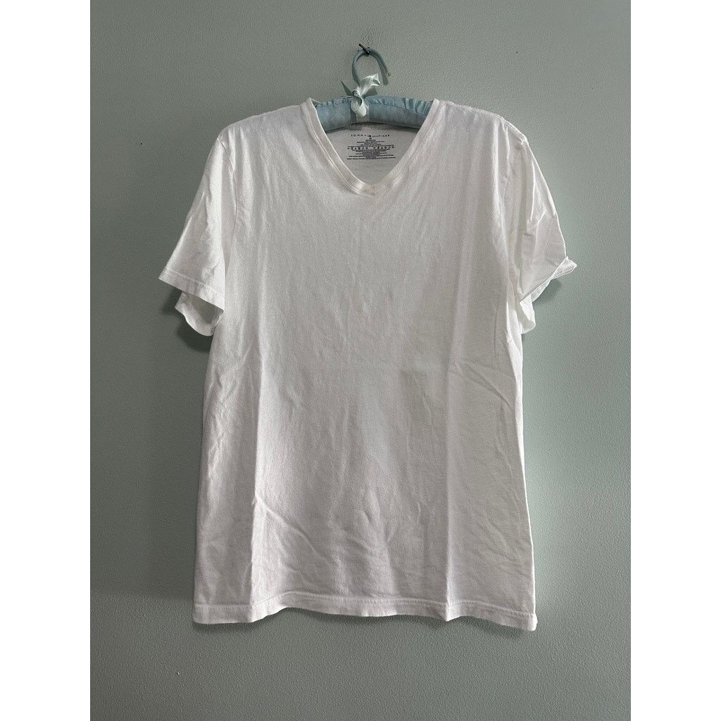 Tommy Hilfiger Tommy Hilfiger white vneck tee size M Size US M / EU 48-50 / 2 - 2 Thumbnail