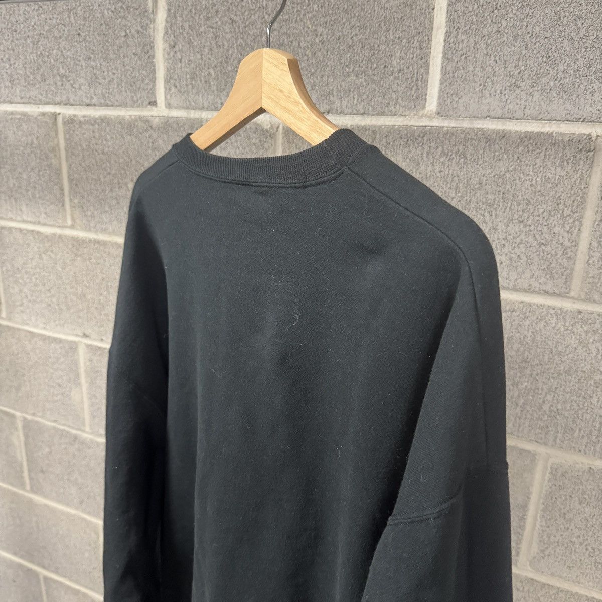 Vintage 90s Black Blank Crewneck Sweatshirt ERD Grunge Chrome Size US XL / EU 56 / 4 - 4 Thumbnail