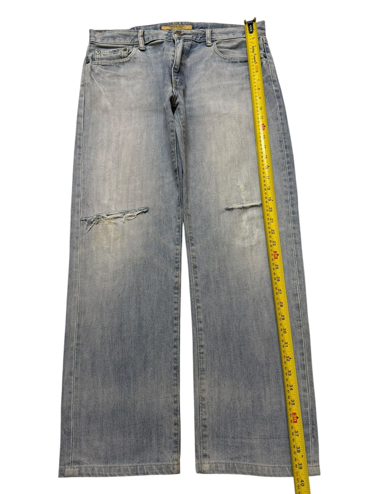 Uniqlo Vintage Y2K Japanese Uniqlo Blue Faded Distressed Wide Leg Size US 35 - 9 Thumbnail
