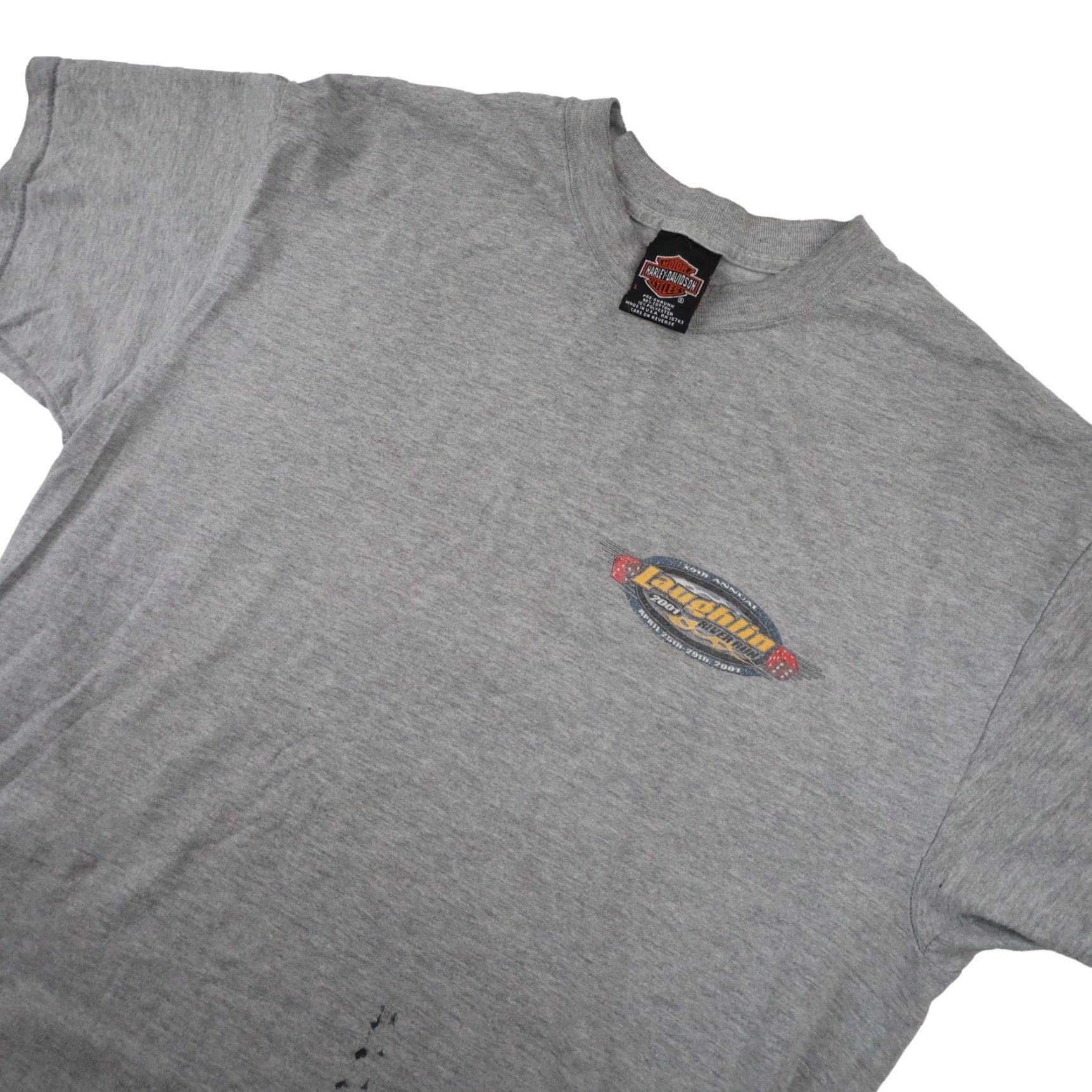 Harley Davidson VINTAGE Harley Davidson T-Shirt Mens Large Gray Laughlin River Run Graphic Size US L / EU 52-54 / 3 - 2 Thumbnail