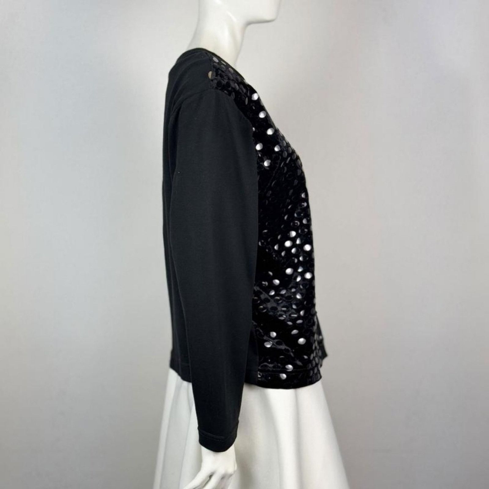 Other Rectangle Blanc Paris Perforated Velvet Sequin Cardigan M Size M / US 6-8 / IT 42-44 - 2 Thumbnail