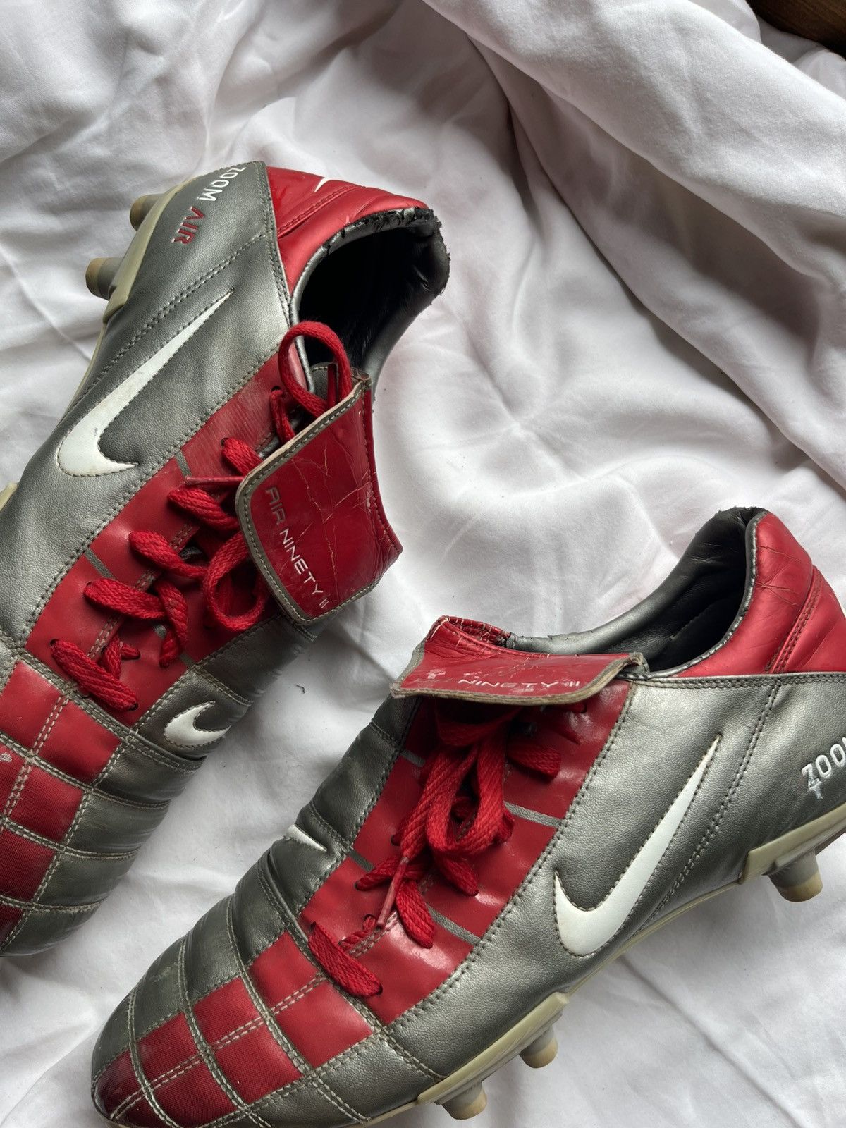 Nike 2004 Nike Total 90 Silver / Red Soccer cleats boots Size US 12 / EU 45 - 6 Thumbnail