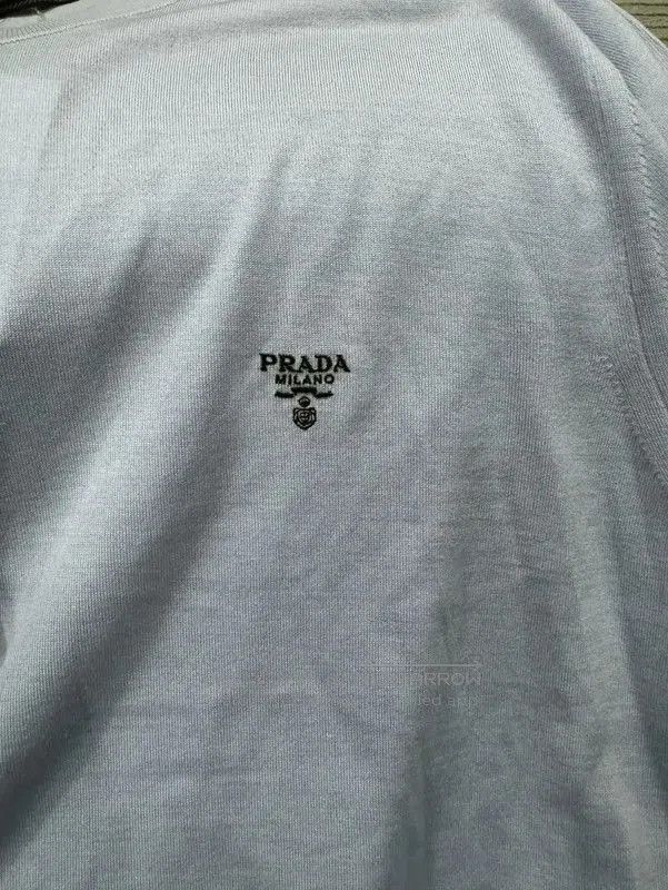 Prada Prada Light Blue Wool Men's T-Shirt. Size US M / EU 48-50 / 2 - 3 Thumbnail