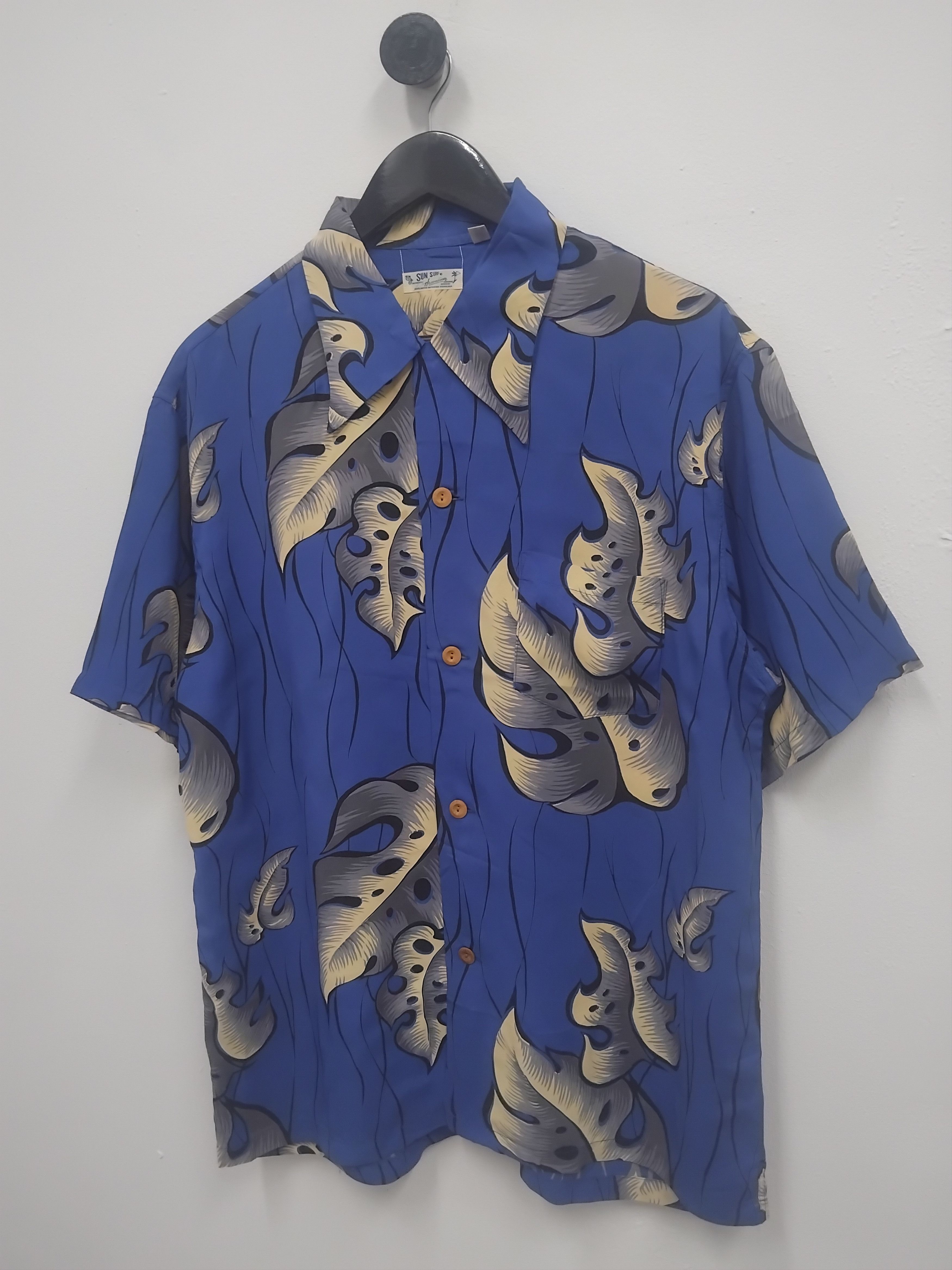 Sugar Cane Sun surf Leaf Tree Japanese brand Hawaiian Shirt Size US L / EU 52-54 / 3 - 14 Thumbnail