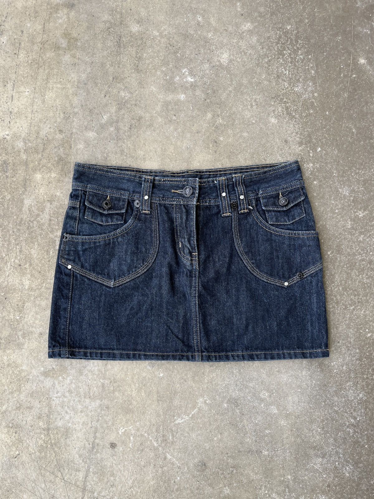 Vintage Vintage Denim y2k Mini Skirt Size 27" / US 4 / IT 40 - 3 Thumbnail