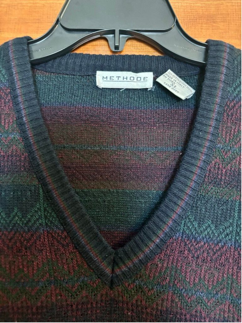 Method Vintage Italian Knit Sweater XL Retro Pattern Coogi Style Size US XL / EU 56 / 4 - 8 Thumbnail