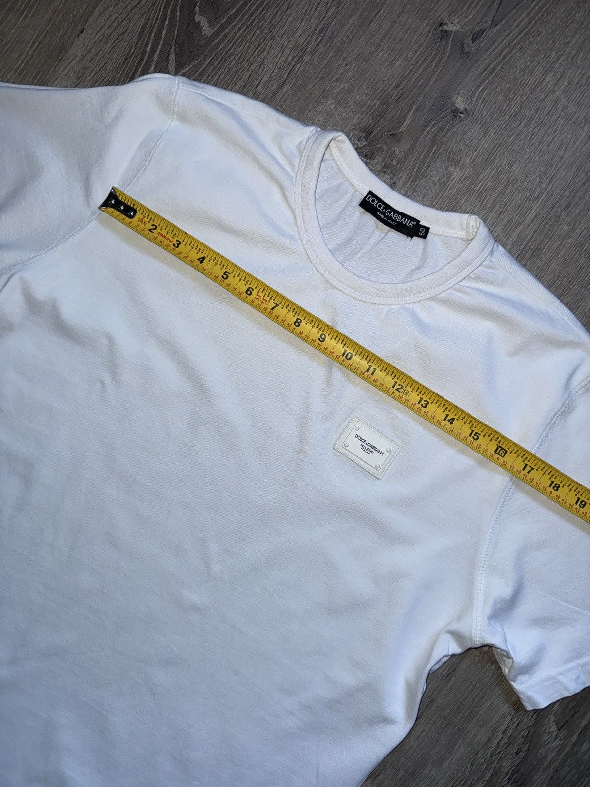 Dolce & Gabbana Dolce & Gabbana White Logo Plaque Cotton Crew Neck T-shirt Size US XL / EU 56 / 4 - 7 Thumbnail