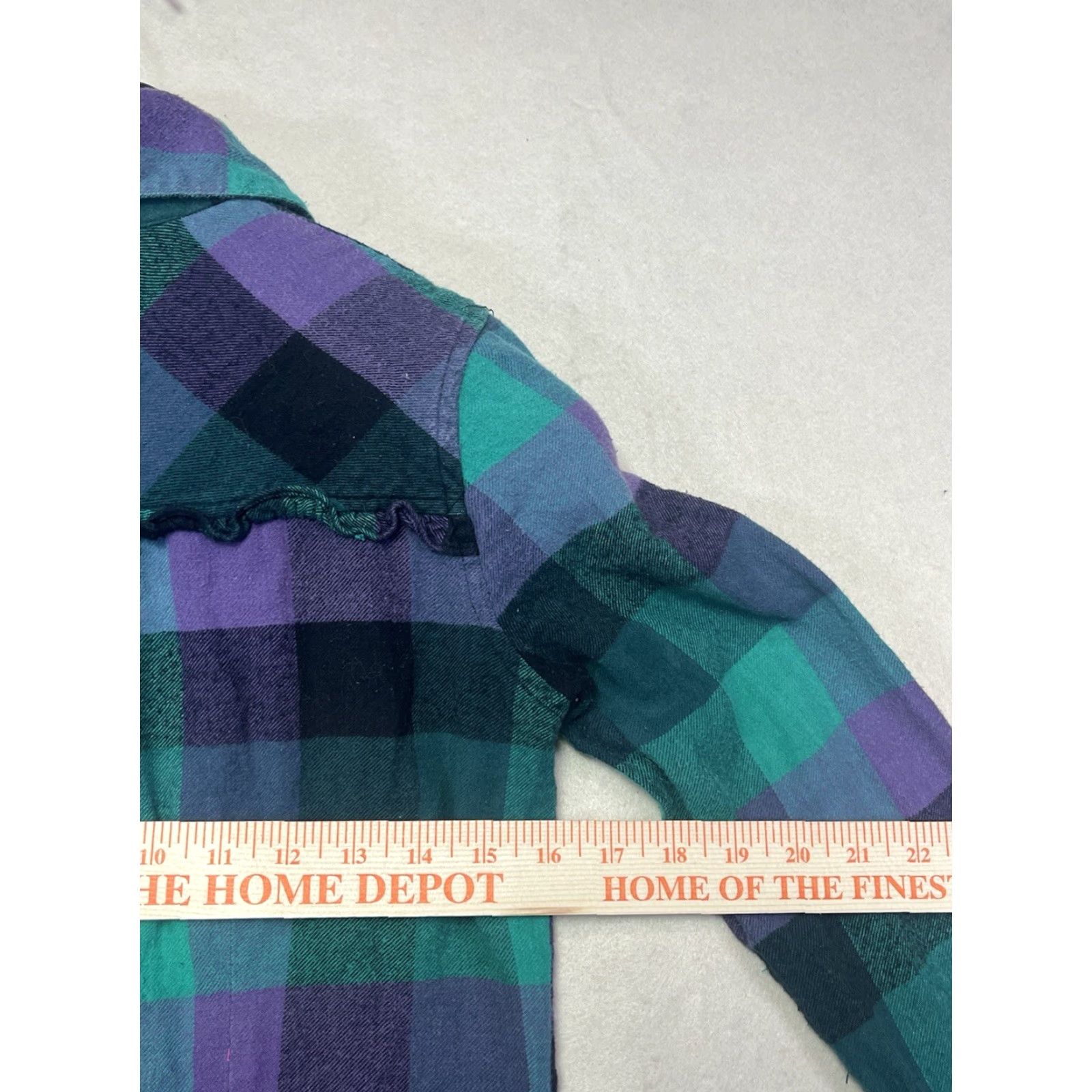 O'Neill O'Neill Women's Plaid Button-Down Shirt Size M Green Purple Multicolor Long Sleeve Casual Knit 100% Cotton Button-Up Shirt Womens Size M / US 6-8 / IT 42-44 - 3 Thumbnail