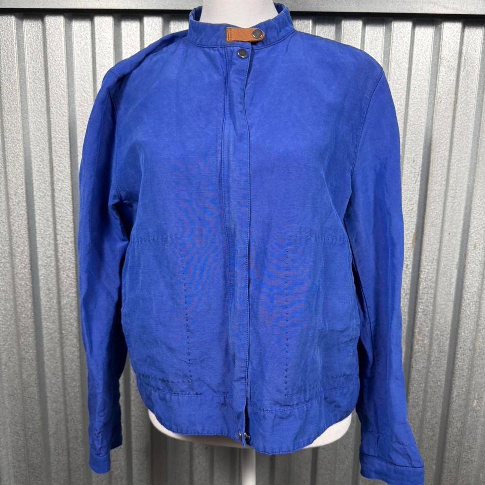 Lafayette 148 Lafayette 148 new york blue jacket with leather trim Size M / US 6-8 / IT 42-44 - 1 Thumbnail