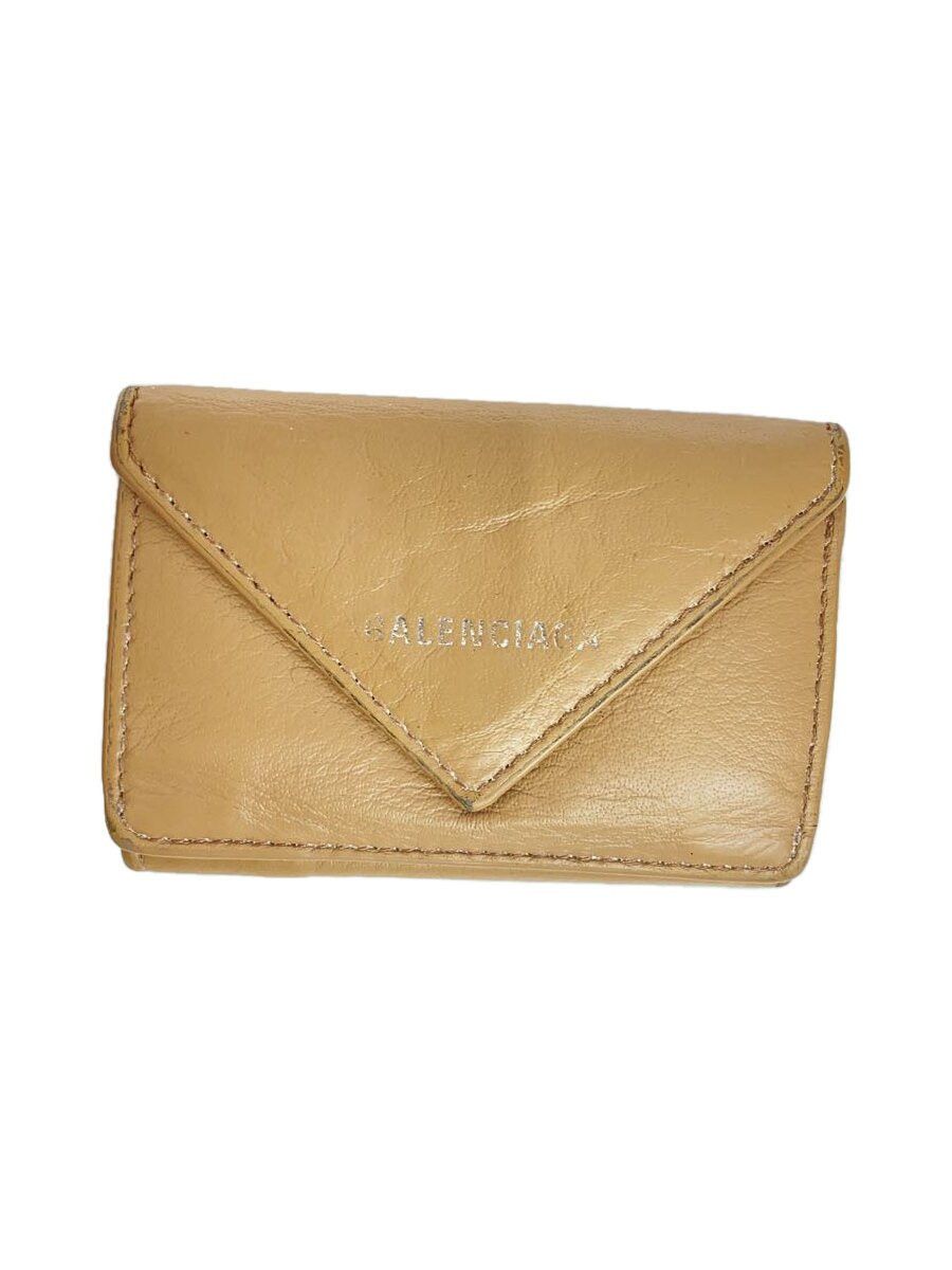 Balenciaga Balenciaga Leather Bi-Fold Wallet Beige Size ONE SIZE - 1 Thumbnail