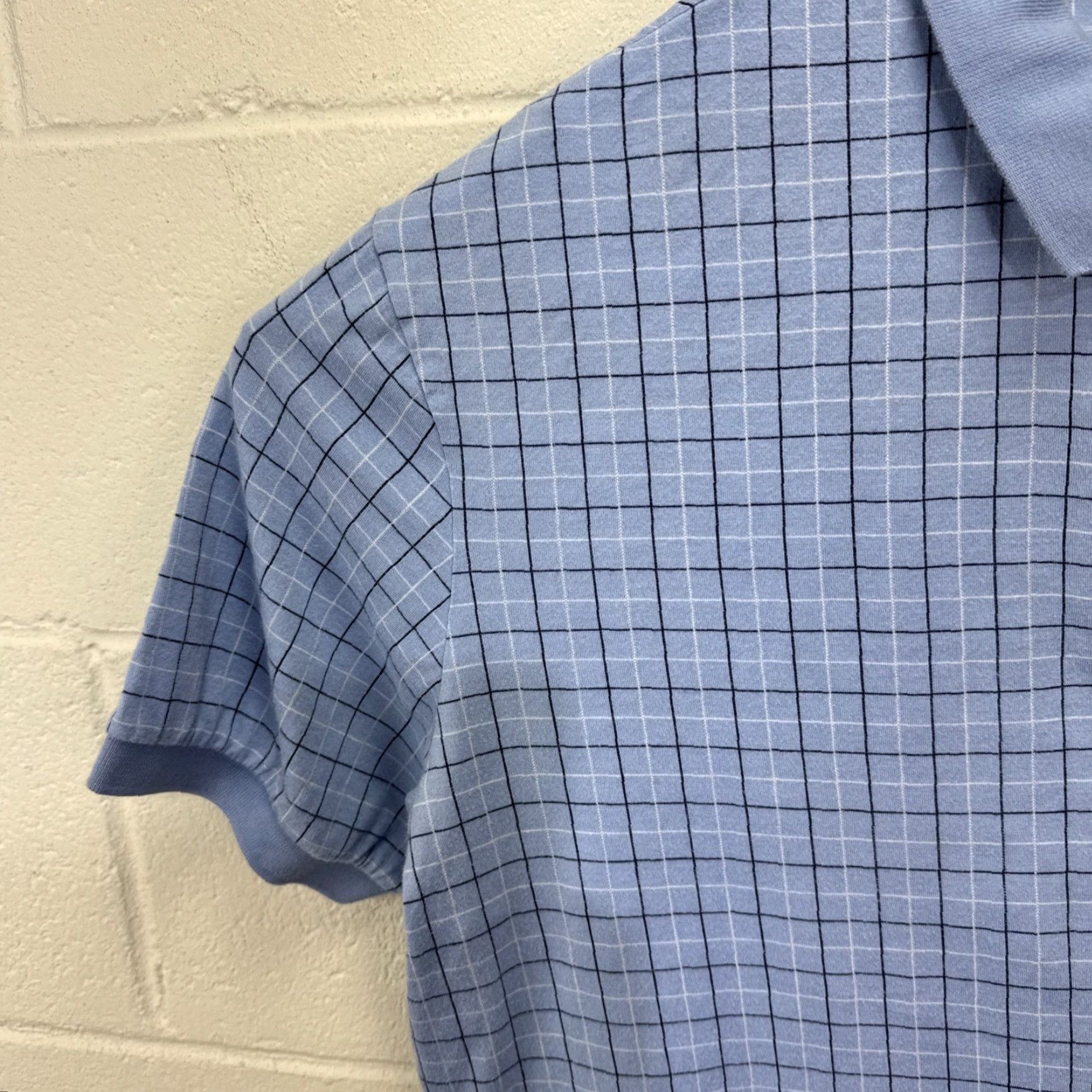Polo Ralph Lauren VINTAGE Polo Ralph Lauren Shirt Mens XL Blue White Windowpane Golf Polo Casual Wedding Party Collared Short Sleeve Size US XL / EU 56 / 4 - 4 Thumbnail