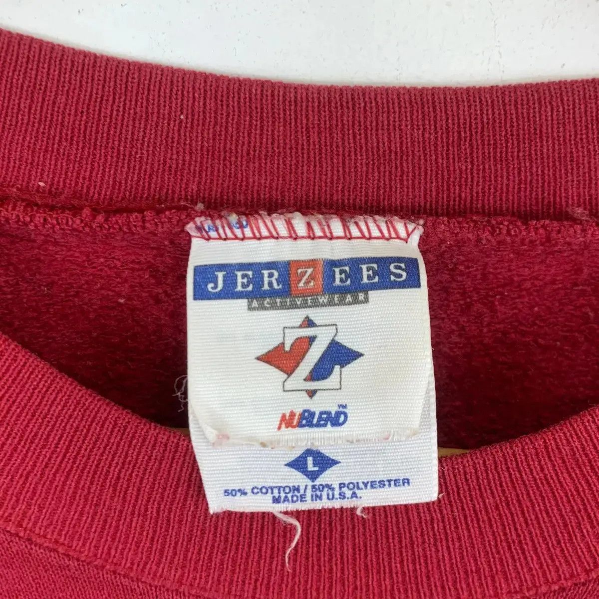 Jerzees Vintage 90’ JERZEES ACTIVEWEAR Plain Red Sweatshirt Size US L / EU 52-54 / 3 - 4 Thumbnail