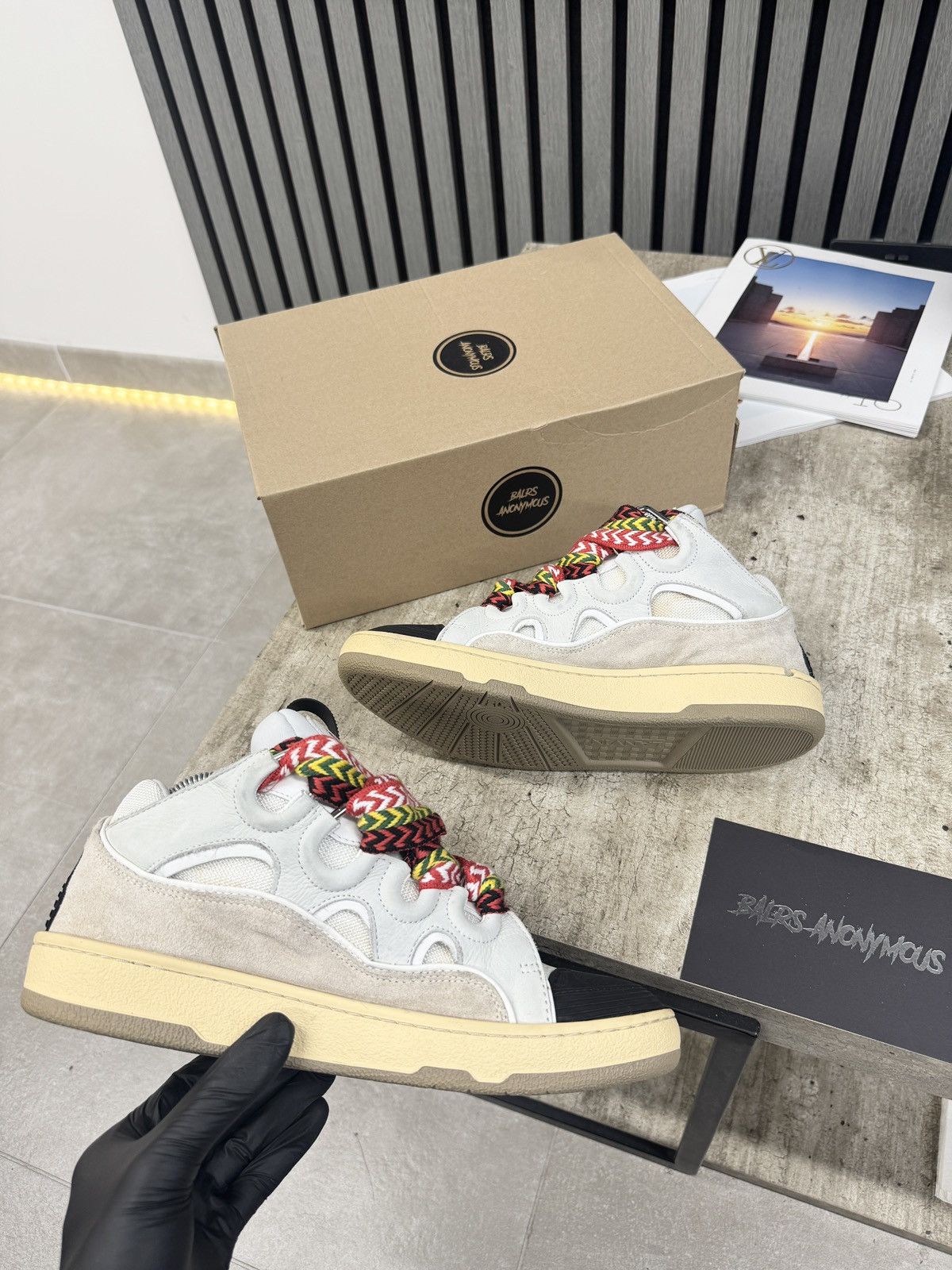 Lanvin Lanvin Curb Low Top Trainers In Grey & Multi RRP £750 Size US 9 / EU 42 - 2 Thumbnail