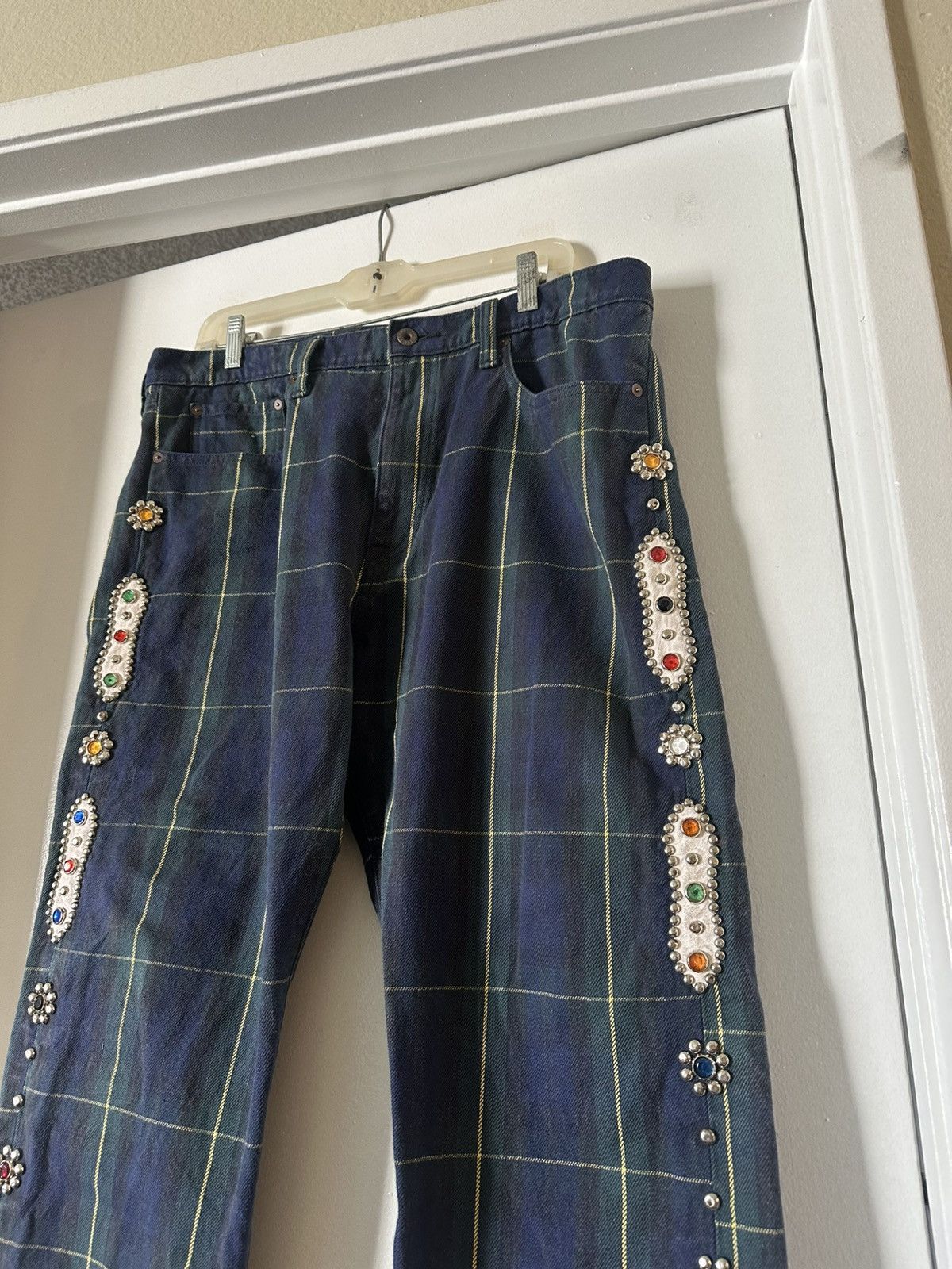 Kapital Kapital 11oz studded plaid pants Size US 38 / EU 54 - 2 Thumbnail