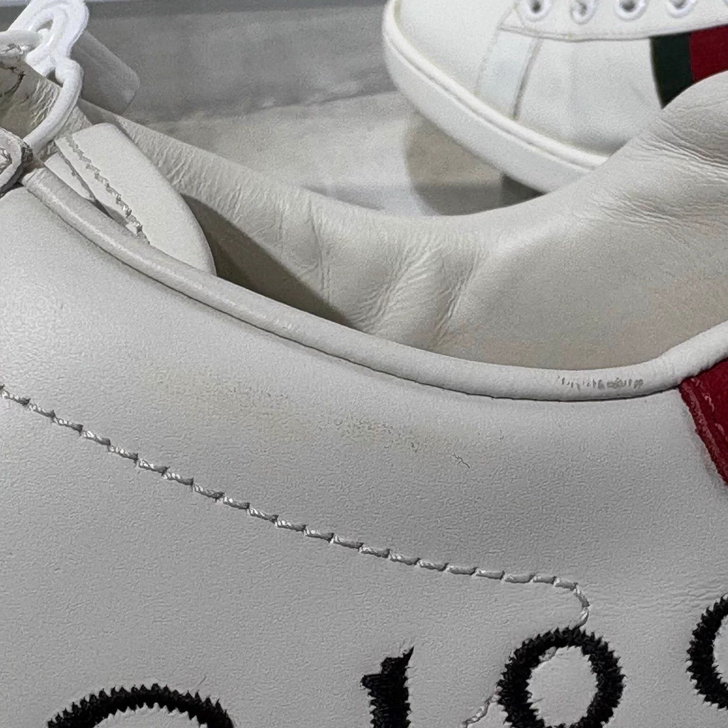 Gucci GUCCI ACE Embroidered Red/Green Web Sneakers 37.5 Size US 7.5 / IT 37.5 - 9 Thumbnail