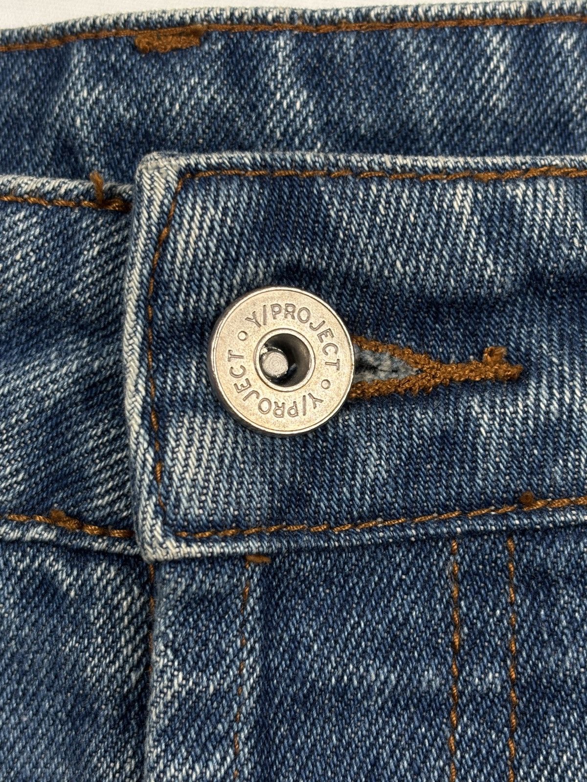 Y/Project Distressed Blue Wash Baggy Fit Denim Jeans Size US 32 / EU 48 - 7 Thumbnail