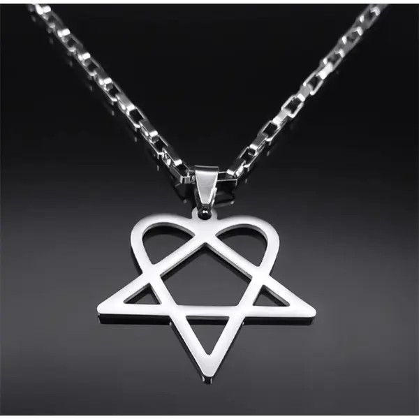 Jewelry Heart Necklace Punk Grunge Chain Y2K Size ONE SIZE - 7 Thumbnail