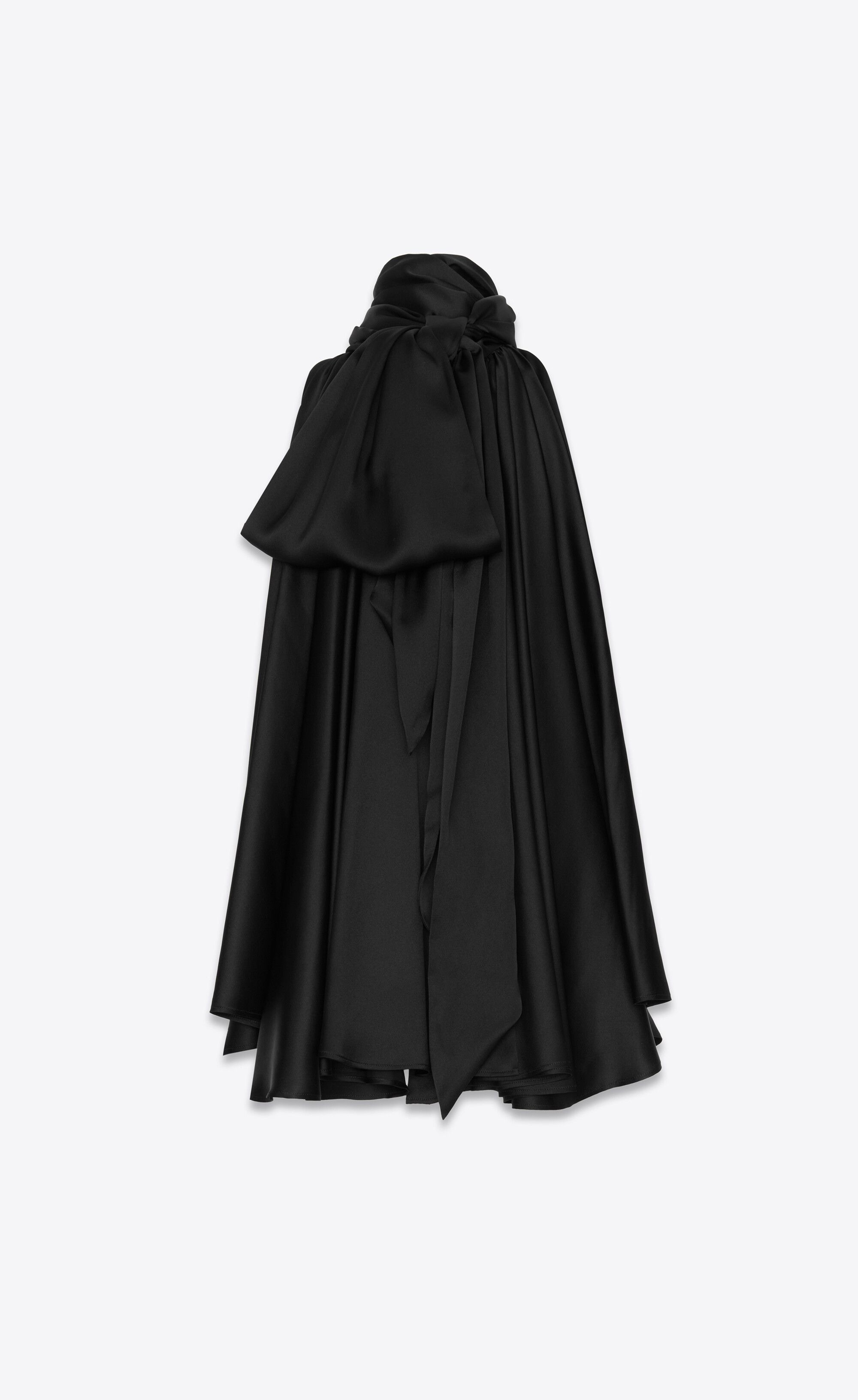 Lavallière-neck Top in Silk Satin