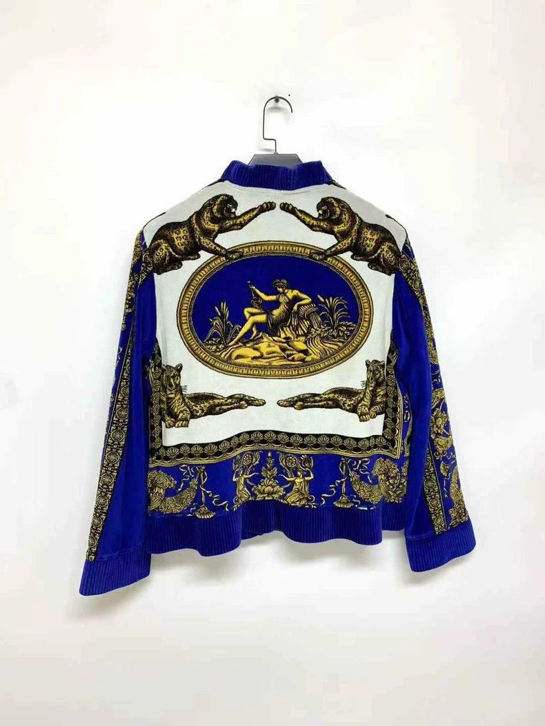 Versace Versace Baroque print zippered baseball collar long-sleeve Size L / US 10 / IT 46 - 8 Thumbnail