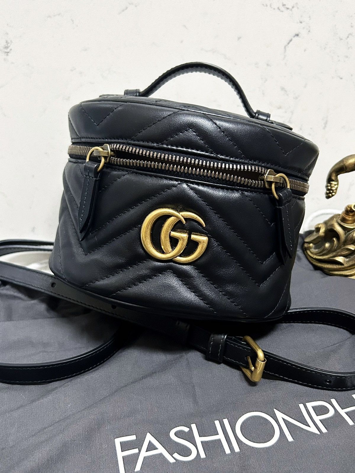 Gucci Authentic Gucci Matelasse Chevron GG Marmont Top Handle Bag Size ONE SIZE - 11 Thumbnail