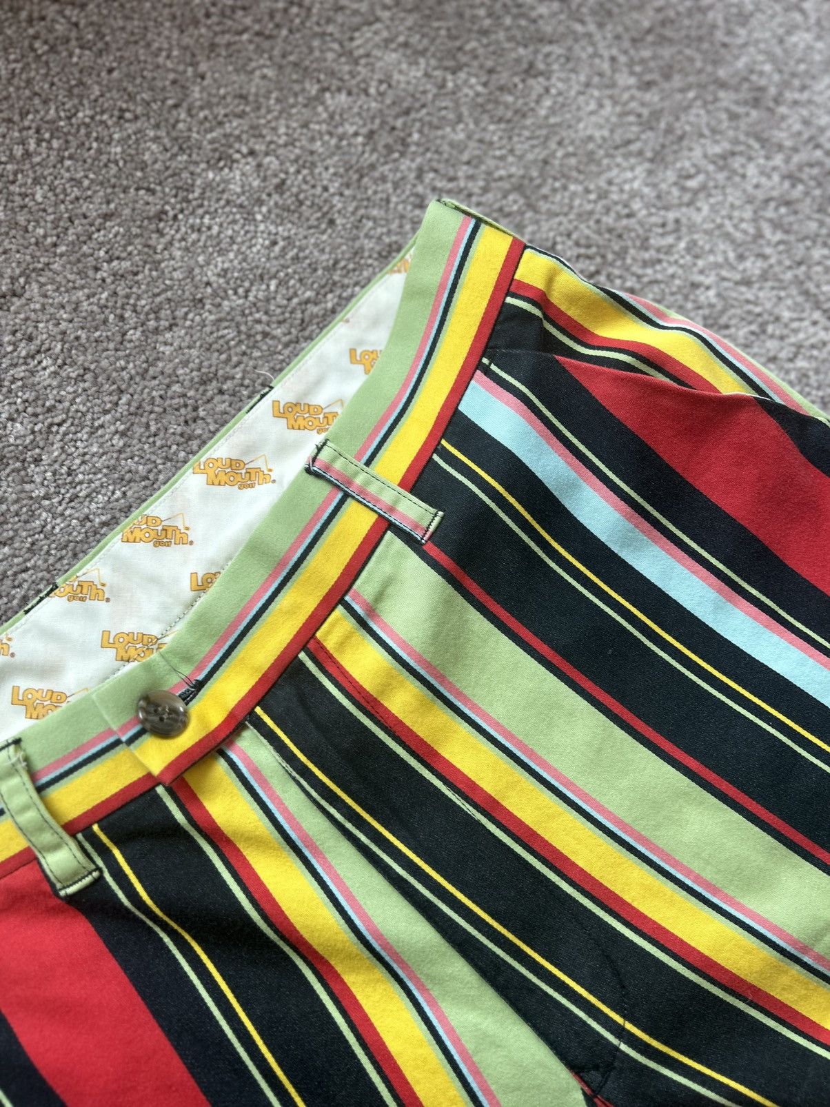 Vintage vintage Loud Mouth Multi Colour Striped Gold Pants Size US 34 / EU 50 - 3 Thumbnail