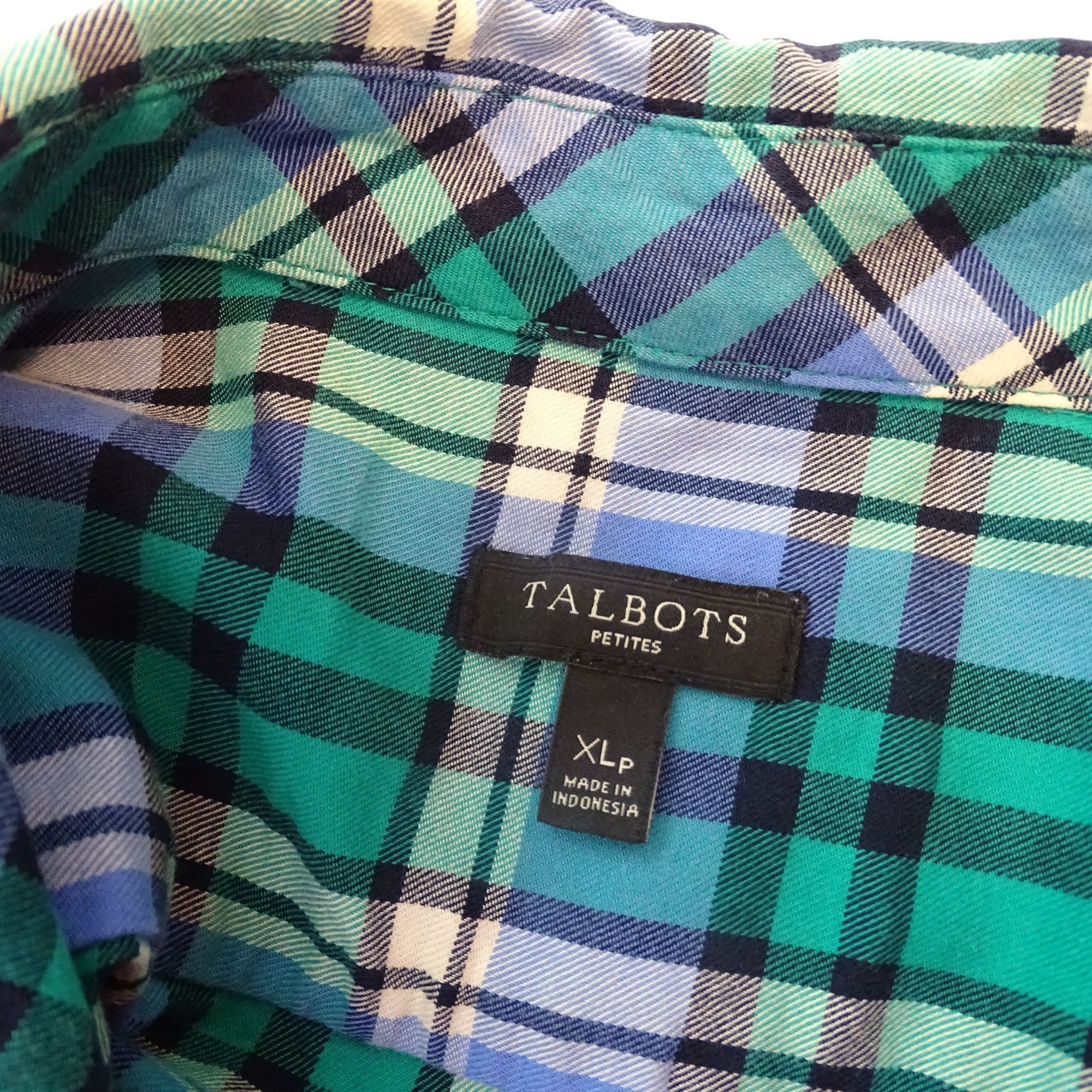 Talbots Talbots Women Green Plaid Button Up Shirt Petite Size XLP Size XL / US 12-14 / IT 48-50 - 5 Thumbnail