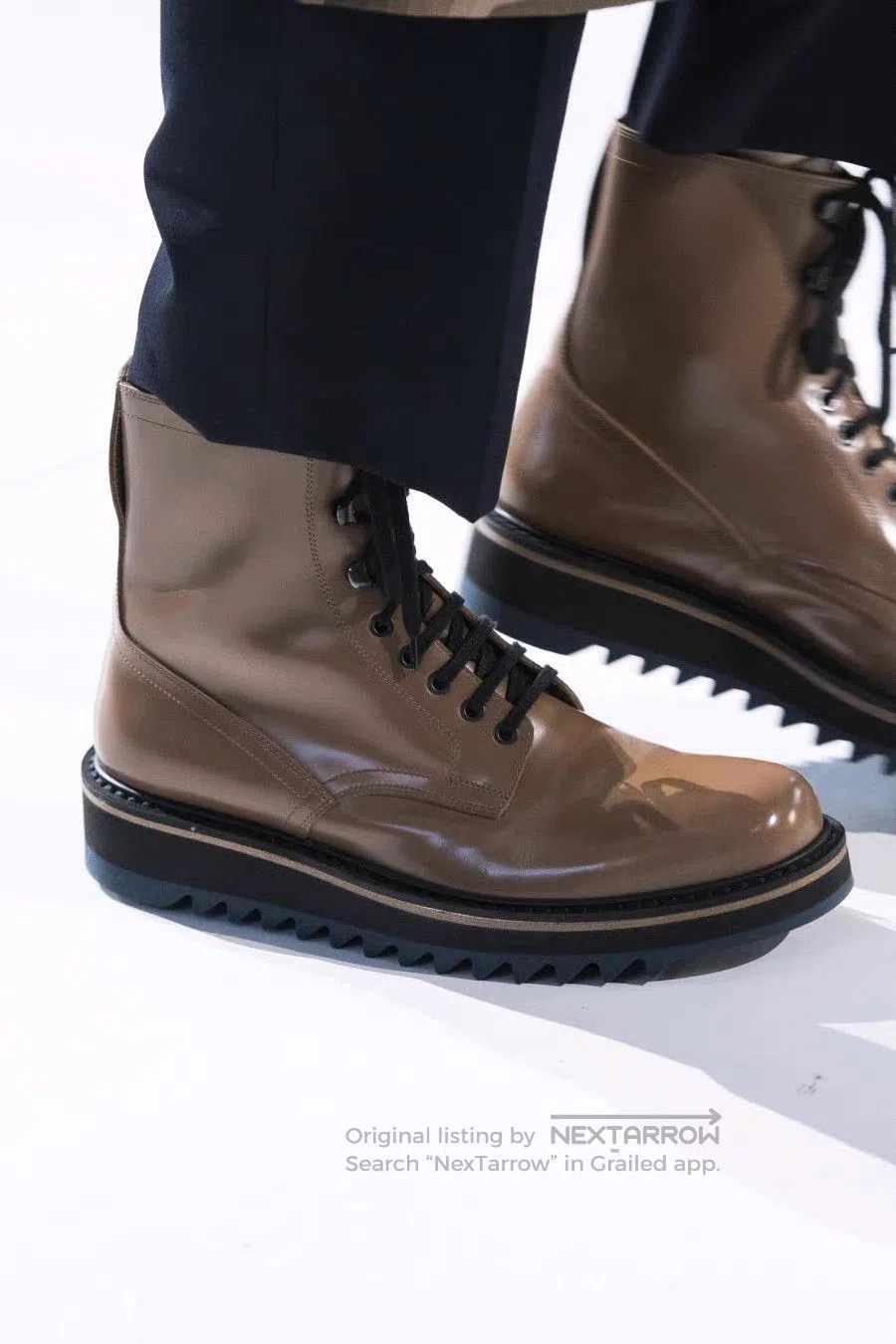 Dries Van Noten Brown Leather Lace. Size US 10 / EU 43 - 2 Thumbnail