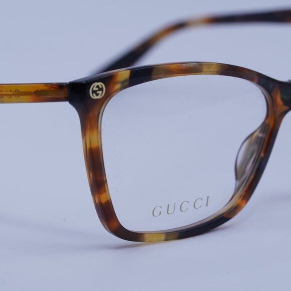 Gucci Gucci GG0025O 016 Eyeglasses Havana 58mm Cat Eye Frame Size ONE SIZE - 5 Thumbnail