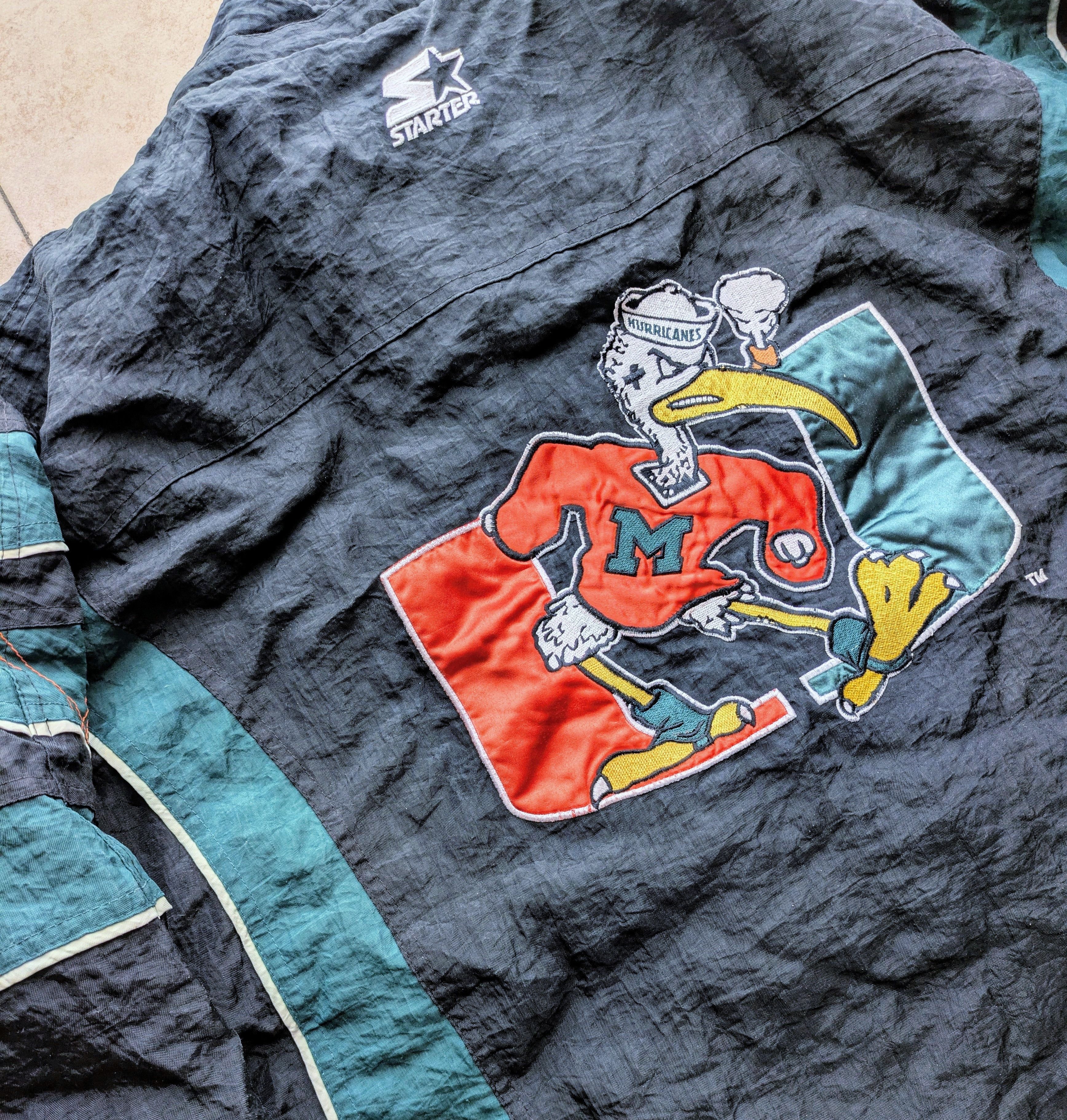 NCAA Miami Hurricanes 90s STARTER puffer 1/2 jacket blk NCAA vtg Size US L / EU 52-54 / 3 - 5 Thumbnail