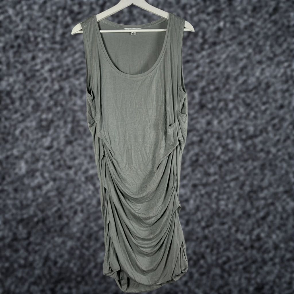 Vintage Cabi Womens Gray Draped Ruched Sleeveless Tunic Dress L Scoop Neck NWOT, Size Large, Short Dress, Tank Dress, Casual, Summer, 00s Style, Womens Size L / US 10 / IT 46 - 1 Thumbnail