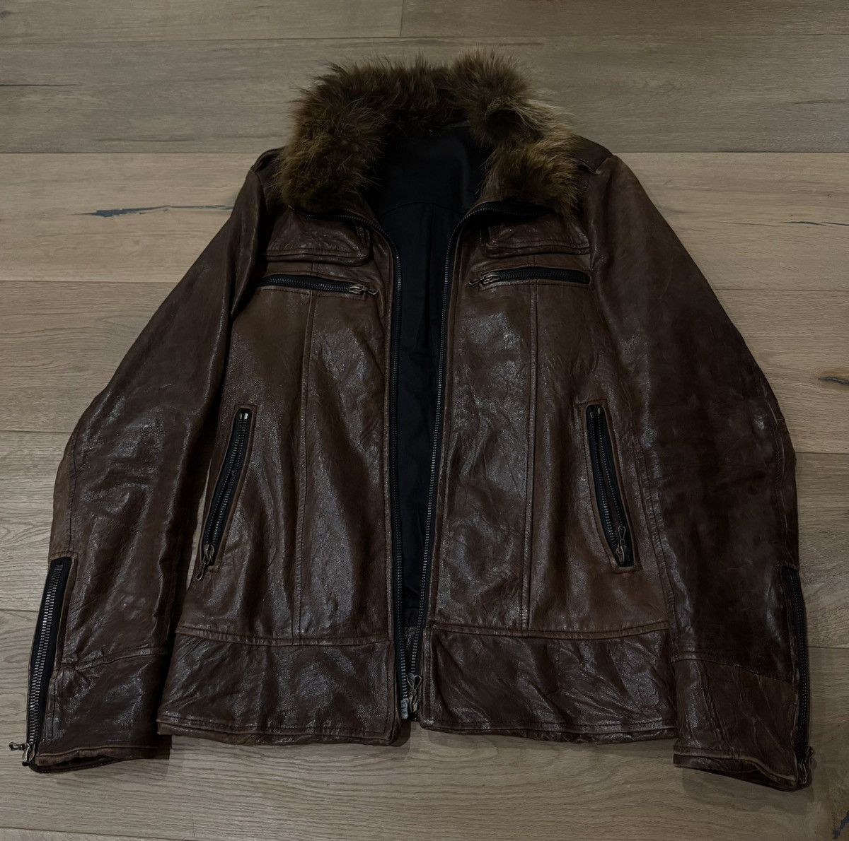 SHELLAC　N2B JACKET　size46 Schott NYC Men's Nylon Flight Satin N-2B Jacket - Olive