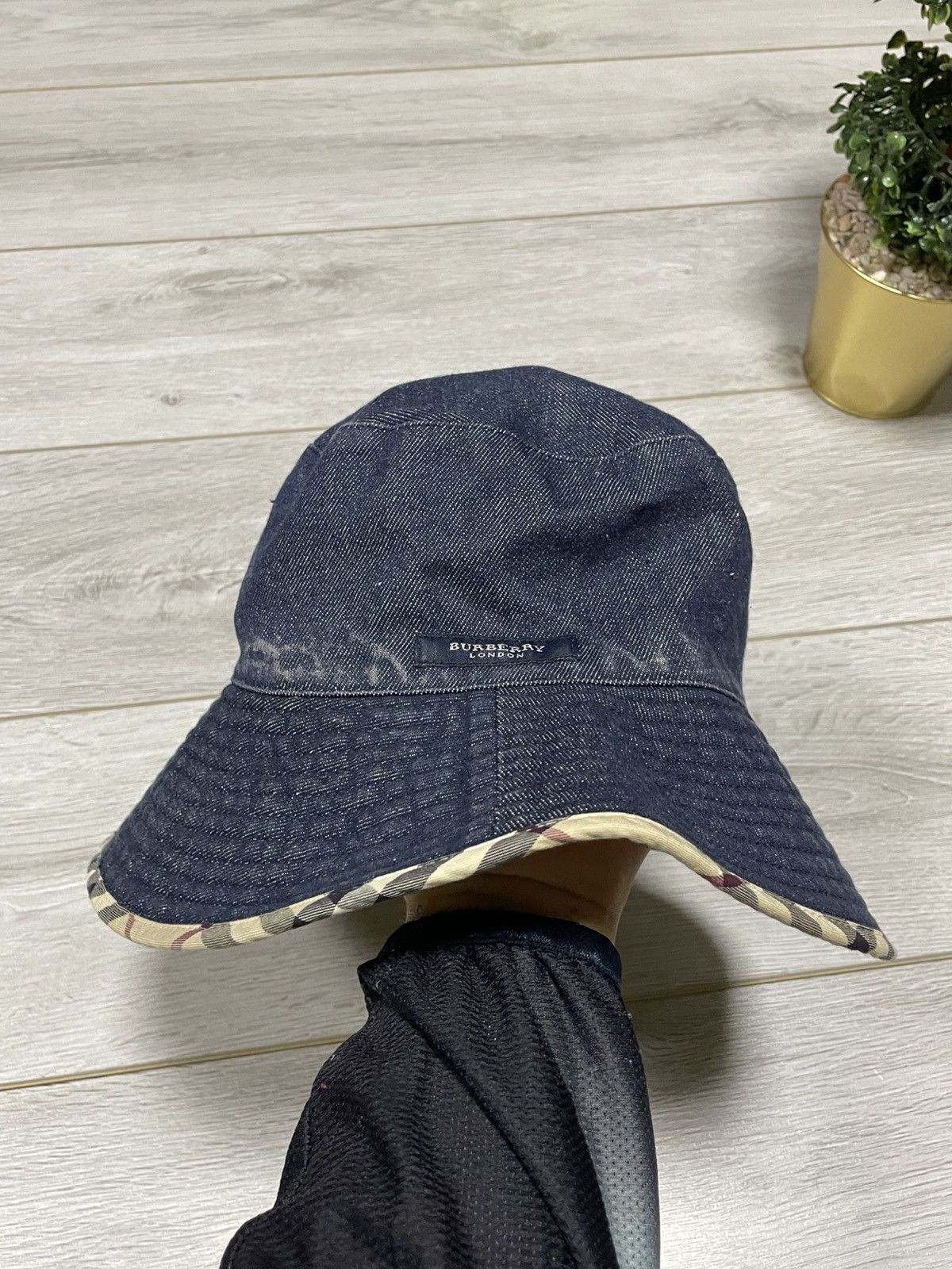 Burberry Burberry London denim bucket hat nova check double-side hat Size ONE SIZE - 3 Thumbnail