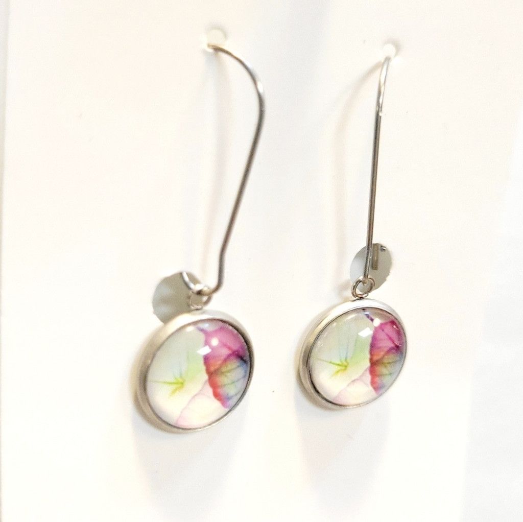 Handmade Floral Drop Earrings with Latch Back Closures Size ONE SIZE - 2 Thumbnail