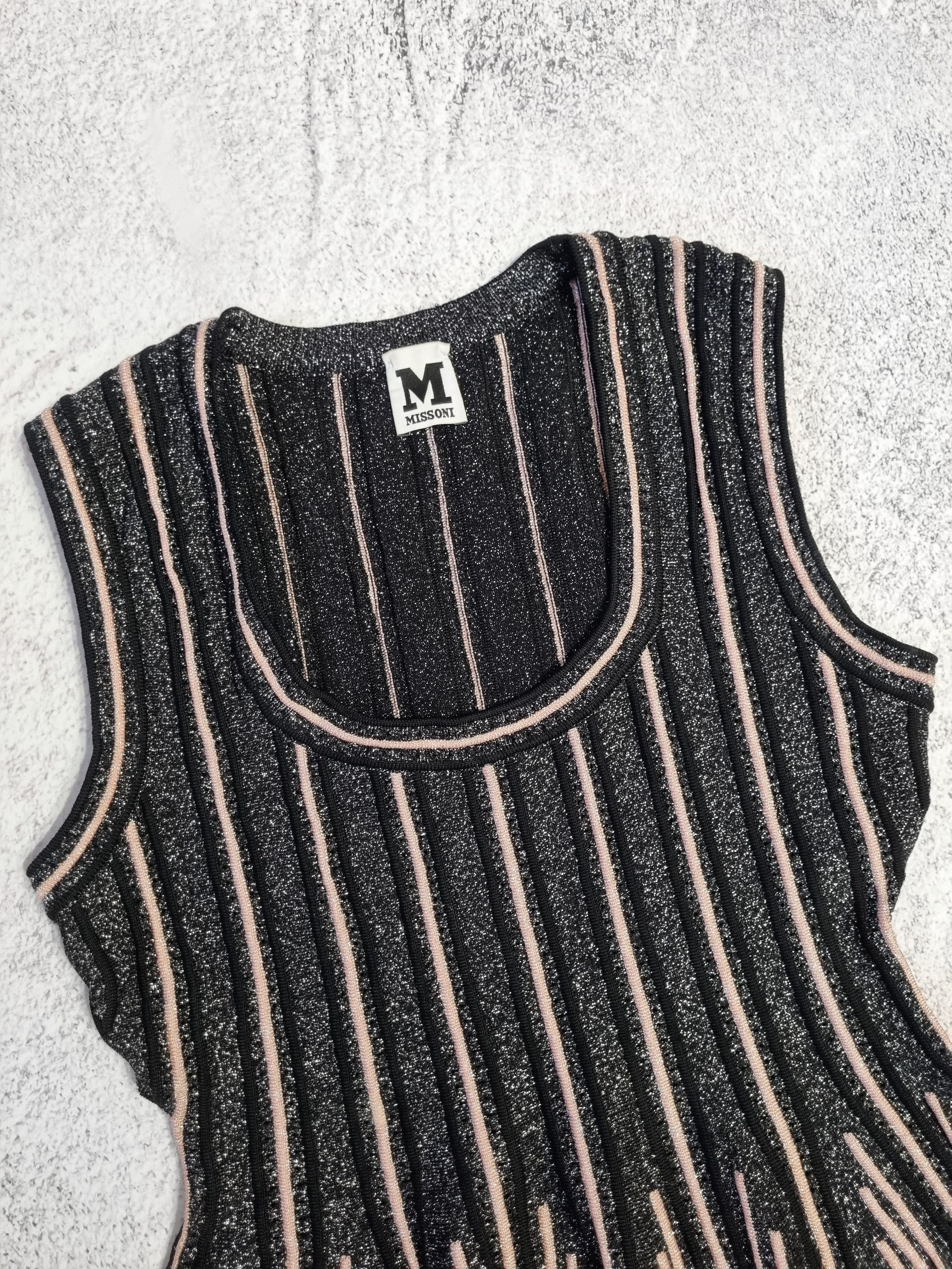 Missoni Missoni Black Stripe Lurex Knit Flared Tank Top Size S / US 4 / IT 40 - 3 Thumbnail