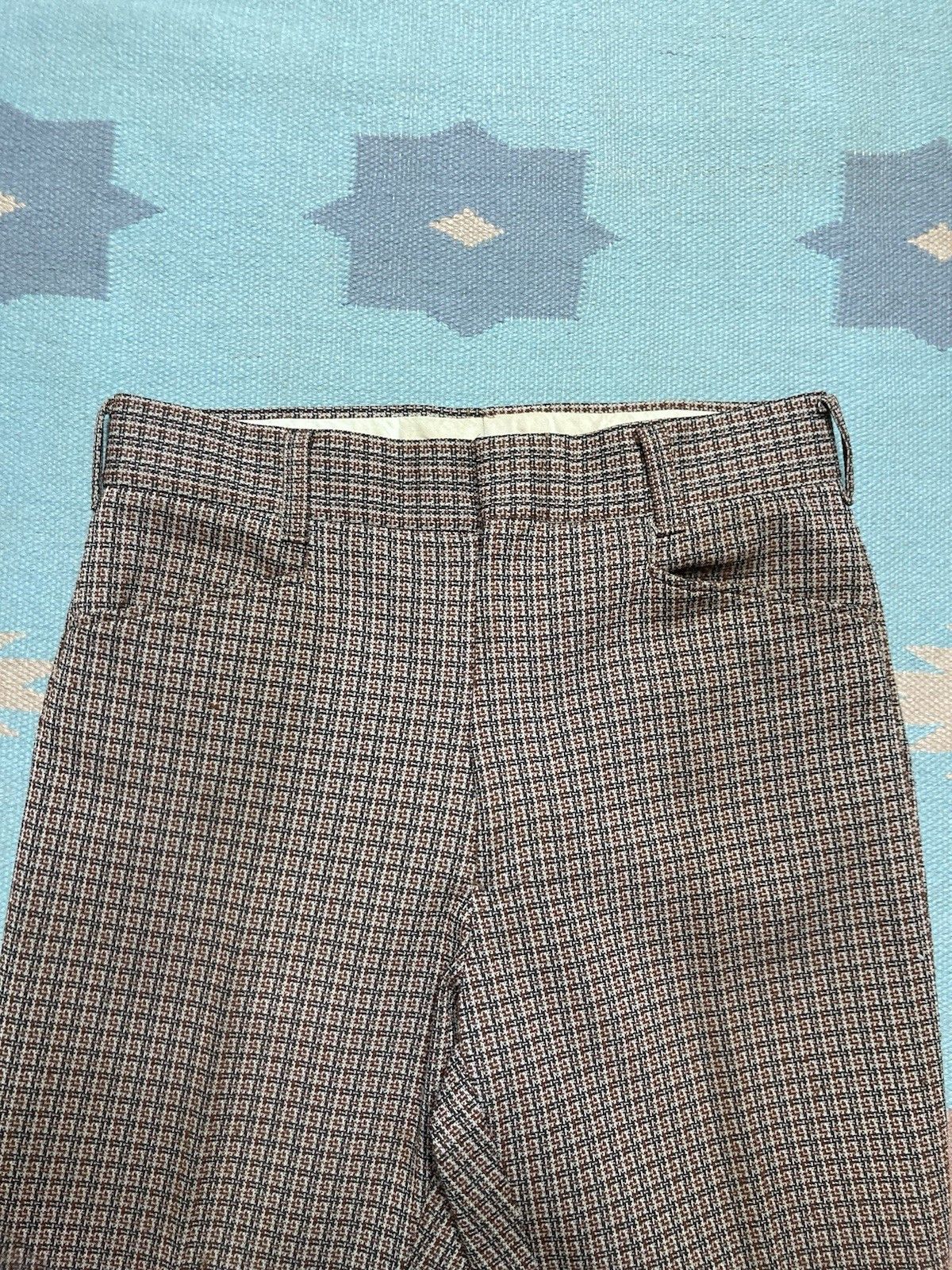 Vintage 70s polyester flare pants kmart double knit hippie mod 32x28 Size US 32 / EU 48 - 4 Thumbnail