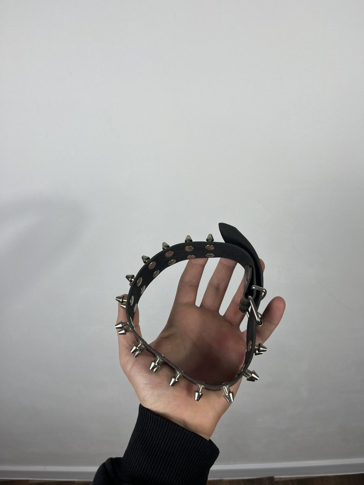 Other Black leather punk spiked choker collar gothic style Size ONE SIZE - 3 Thumbnail