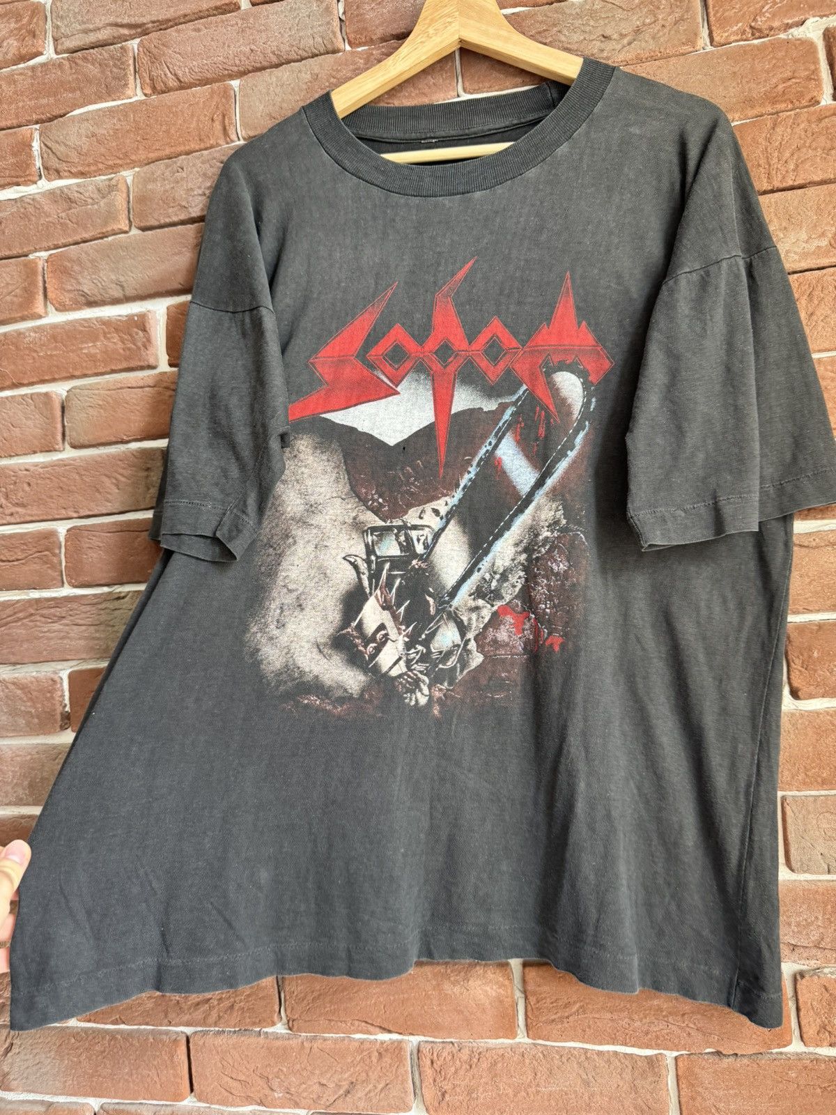 Band Tees Rare Sodom Saw is the law 90s Thrash Metal Band Vintage tee Size US XL / EU 56 / 4 - 6 Thumbnail
