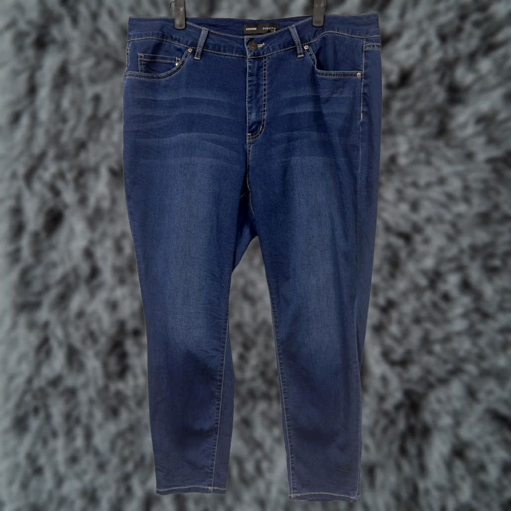 Vintage Royalty For Me Skinny Jeans Plus Size 2X Blue Stretch Denim Slim Fit Size 40" / US 18 - 1 Thumbnail