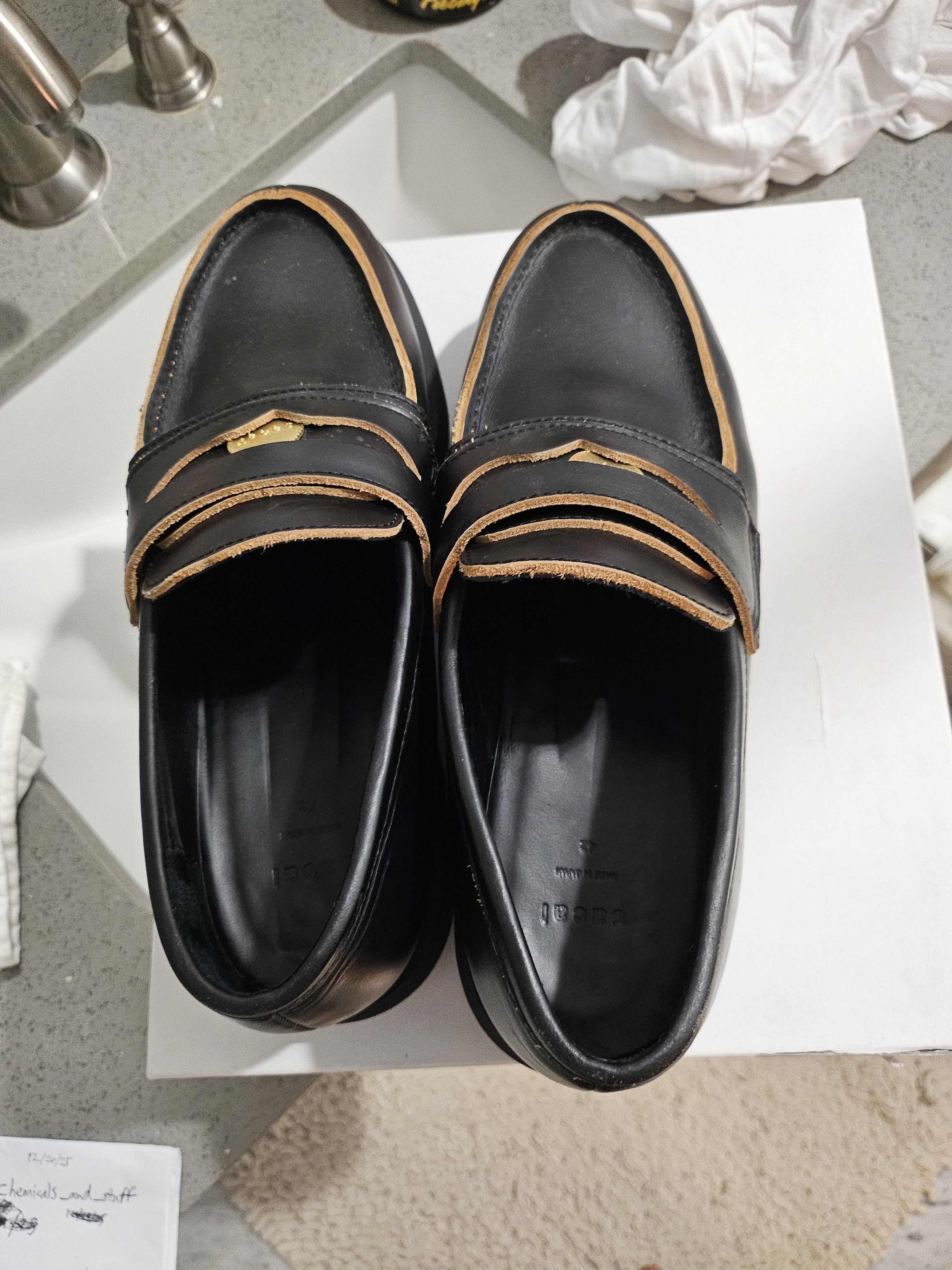 Sacai Sacai Vibram sole leather penny loafers black Size US 9 / EU 42 - 3 Thumbnail