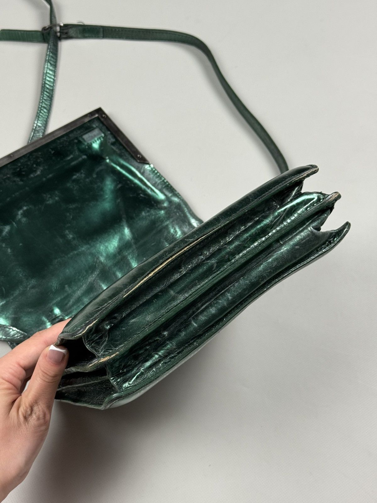 Damir Doma Damir Doma Cracked Leather Shoulder Crossbody Bag Size ONE SIZE - 9 Thumbnail