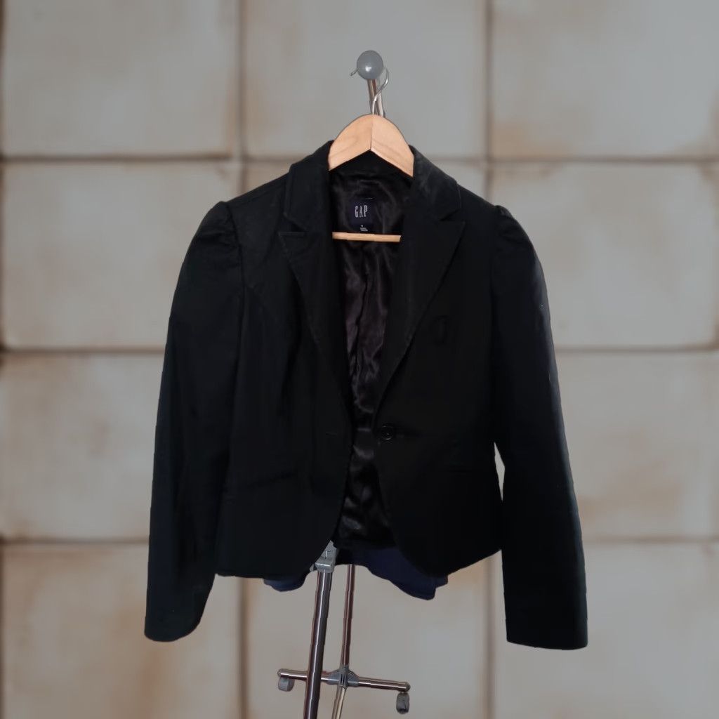 Gap VINTAGE Gap Blazer Women Black One Button Size 4 Cotton Basic Jacket 98% Cotton Spandex (Made in Thailand) Womens Size S / US 4 / IT 40 - 1 Thumbnail