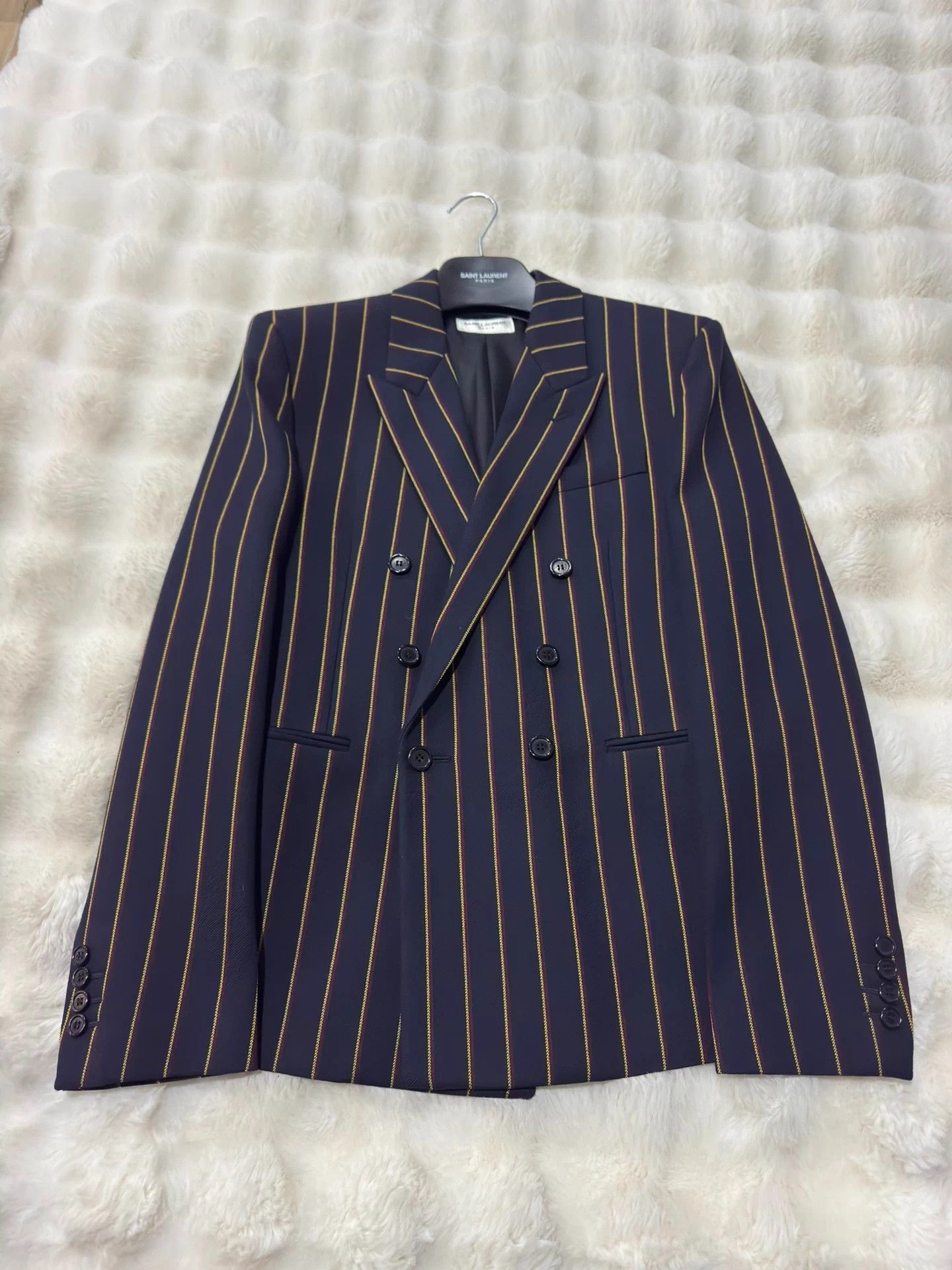 Saint Laurent Paris Saint Laurent YSL Striped Double-Breasted Suit 48 Size 48R - 1 Thumbnail