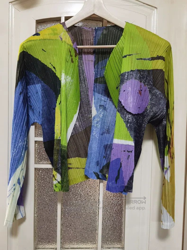 Issey Miyake Issey Miyake Color Block Cardigan Size XL / US 12-14 / IT 48-50 - 2 Thumbnail
