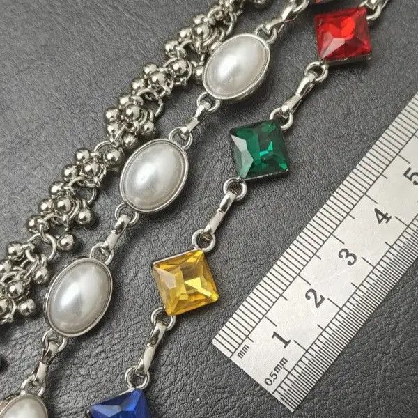 VIBE Delicate Color Rhinestone 3 Layers Pearl Pants Chain Size ONE SIZE - 7 Thumbnail