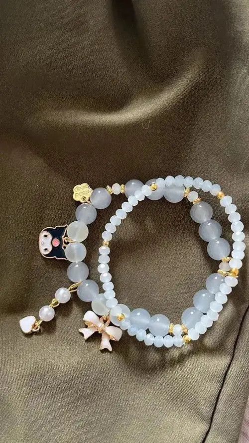 Japanese Brand White Elastic Rope Cinnamoroll Kuromi Cartoon Bracelets Size ONE SIZE - 3 Thumbnail
