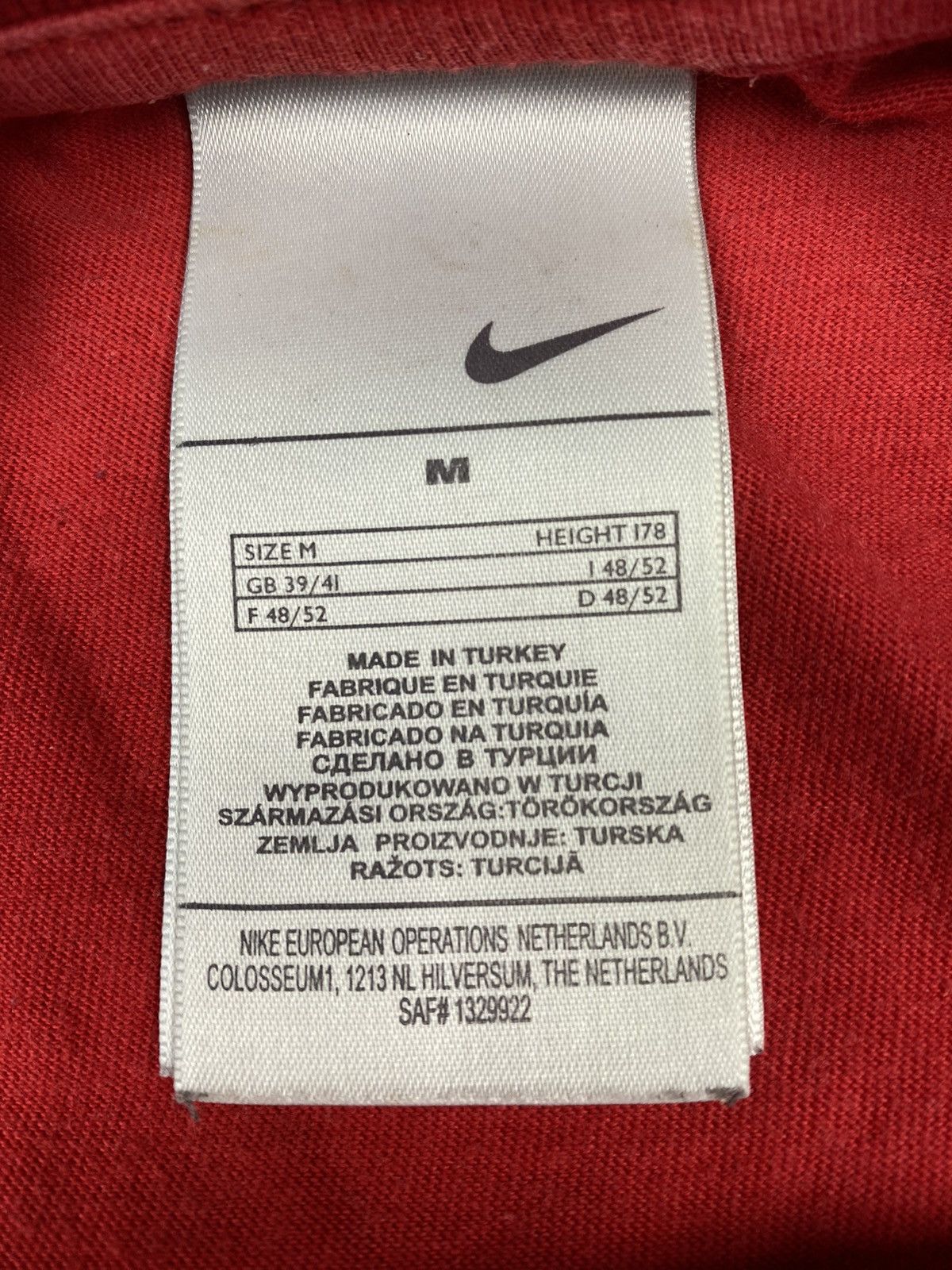 Nike × Vintage Vintage Nike Swoosh Drill T Shirt Size M Size US M / EU 48-50 / 2 - 8 Thumbnail