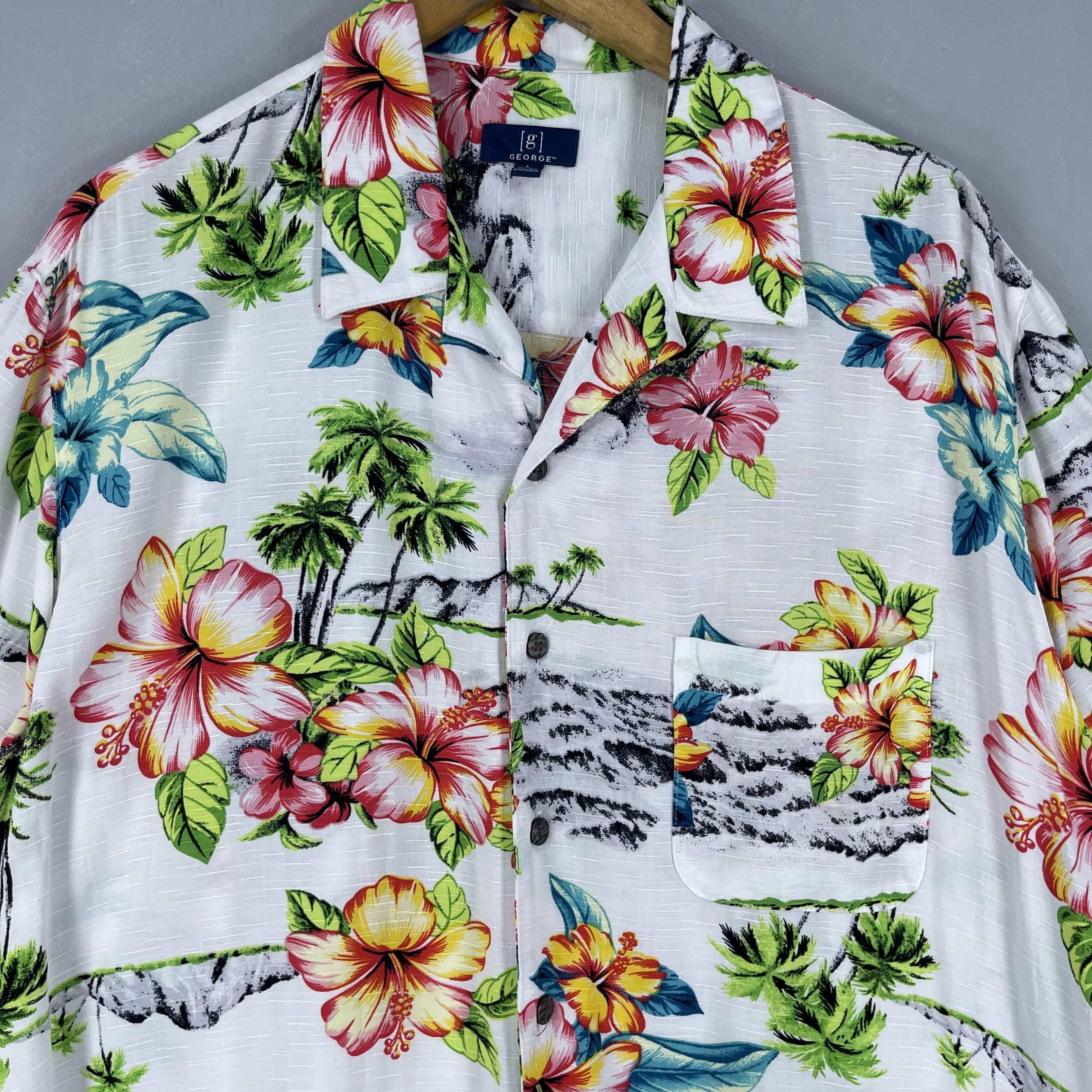 Vintage Vintage 90s Aloha Beach Hibiscus Floral Motive Shirt Size US L / EU 52-54 / 3 - 2 Thumbnail