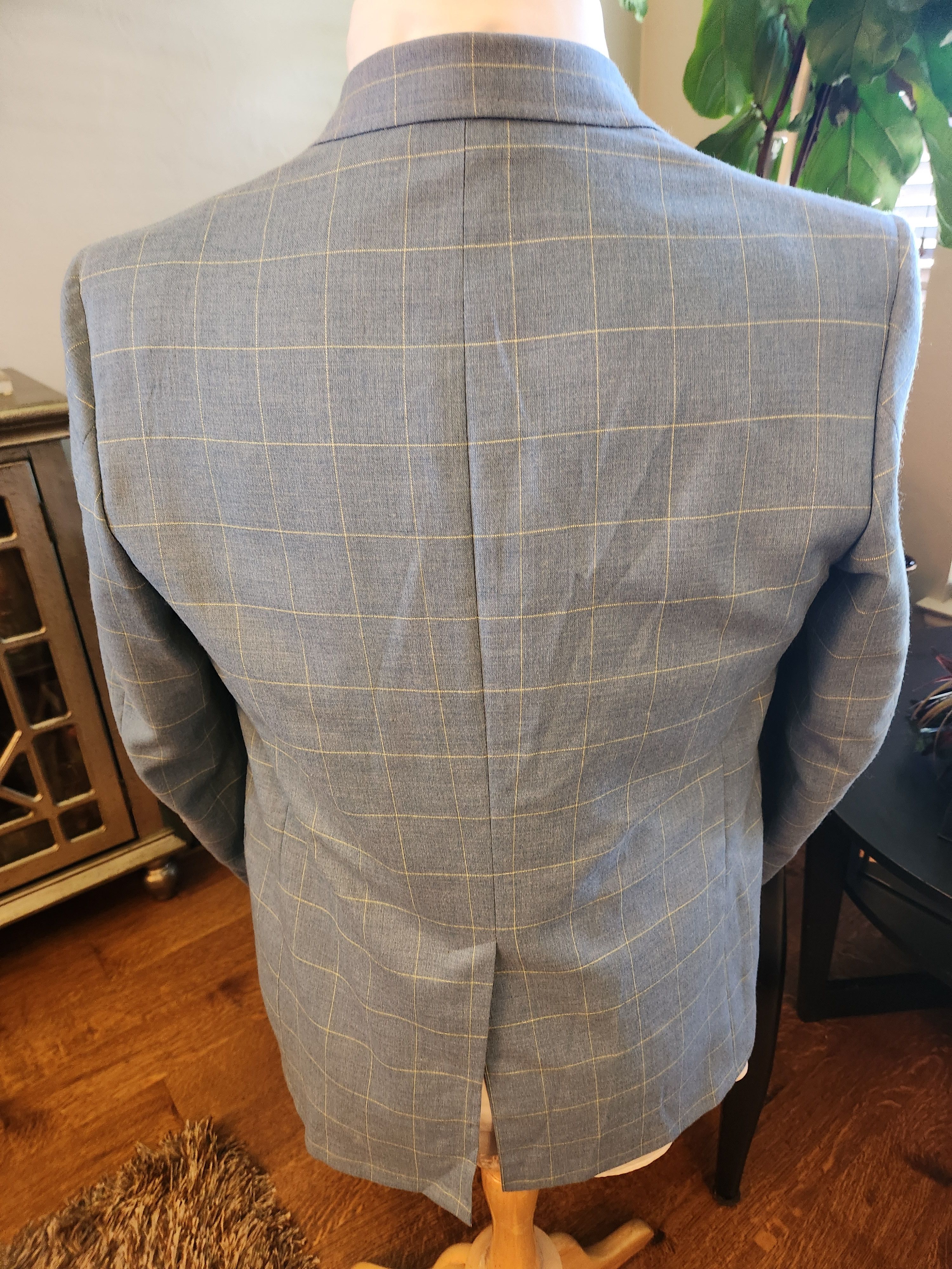 Other Vintage 70's W&S Light Blue Windowpane Sport Coat Size 40R - 2 Thumbnail