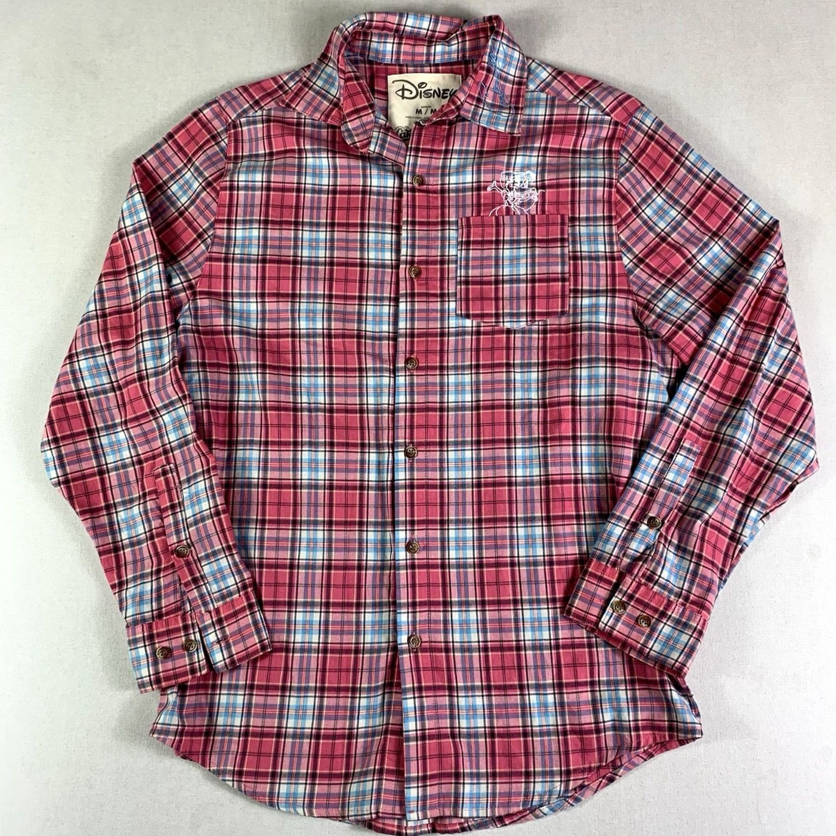 Disney VINTAGE Cakeworthy Disney Plaid Shirt Womens Medium Pink Button-Up Long Sleeve Cotton Flannel Disney Princess Outdoor Regular Womens Theme 90s Size M / US 6-8 / IT 42-44 - 5 Thumbnail